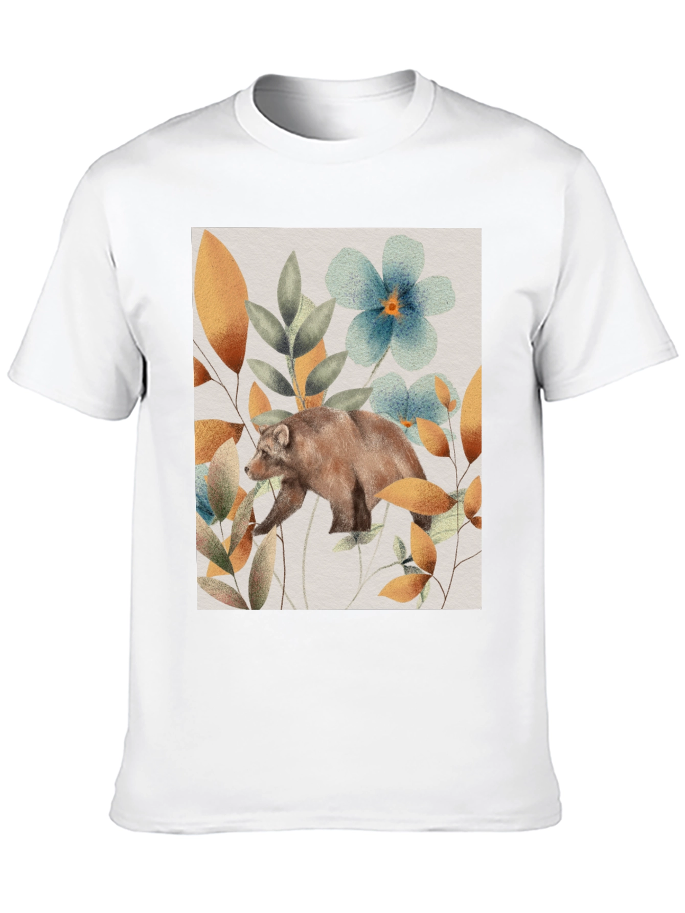 Bear in Bloom T-Shirt - Nature Inspired Graphic Tee