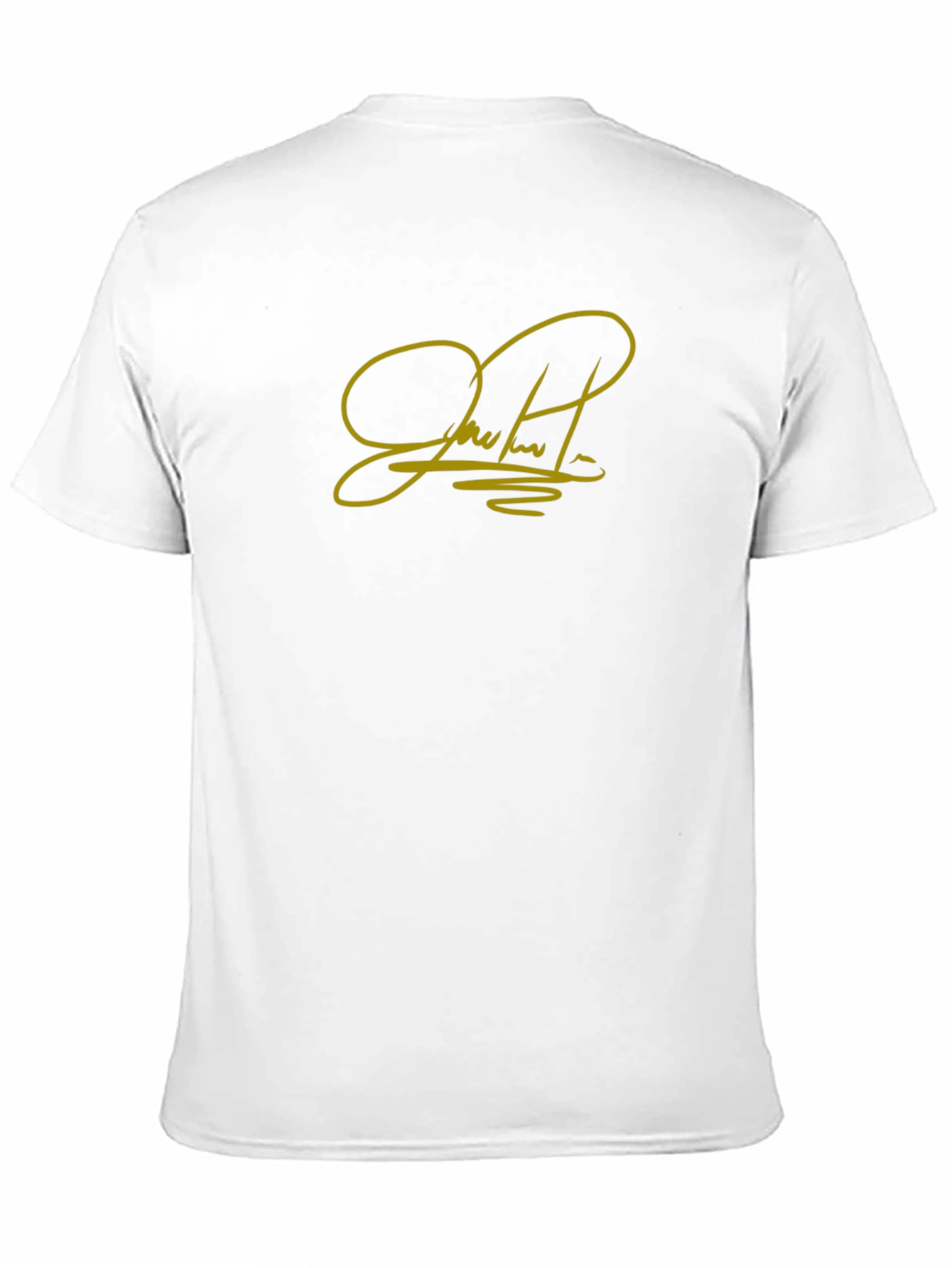 Black T-Shirt with Gold Signature Graphic