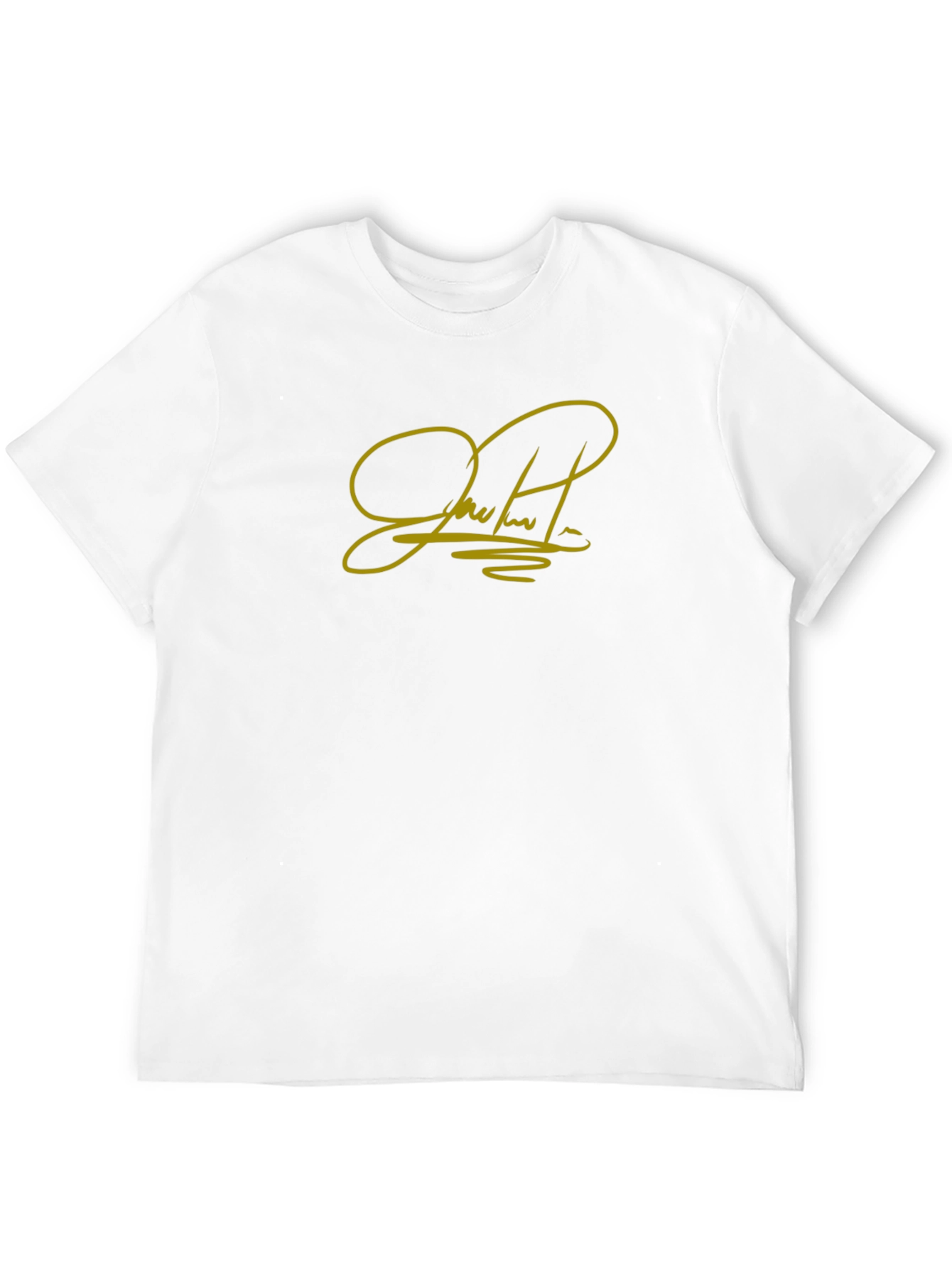 Black T-Shirt with Gold Signature Graphic