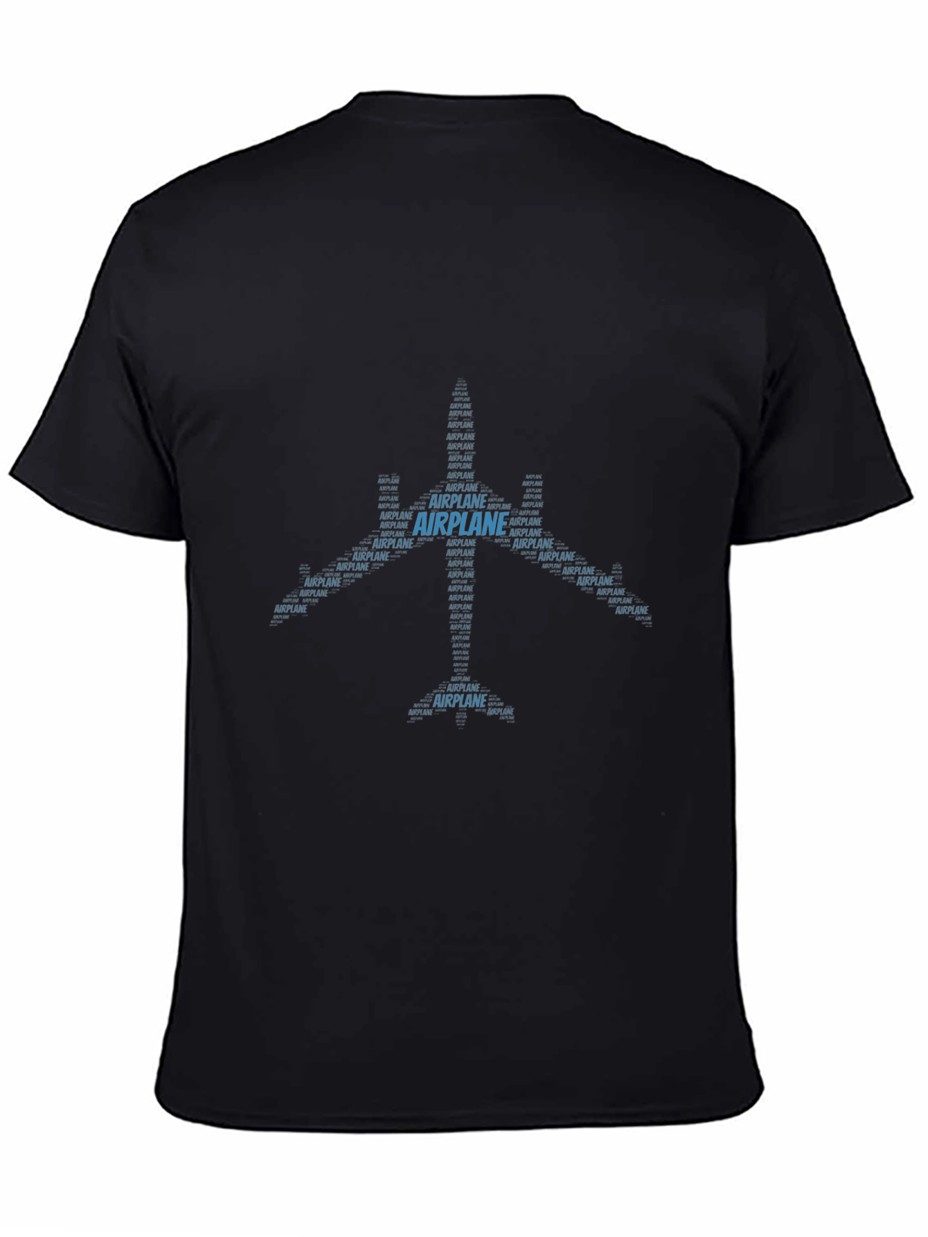 Airplane Word Art Black T-Shirt