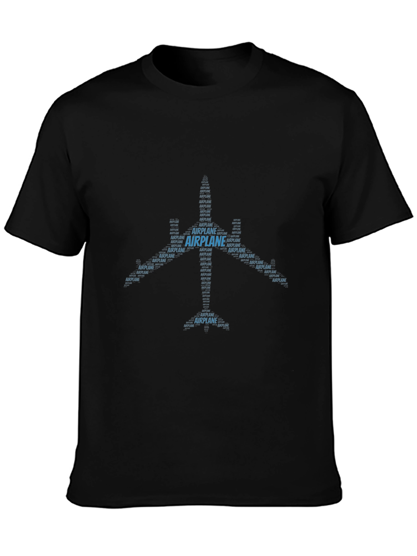 Airplane Word Art Black T-Shirt