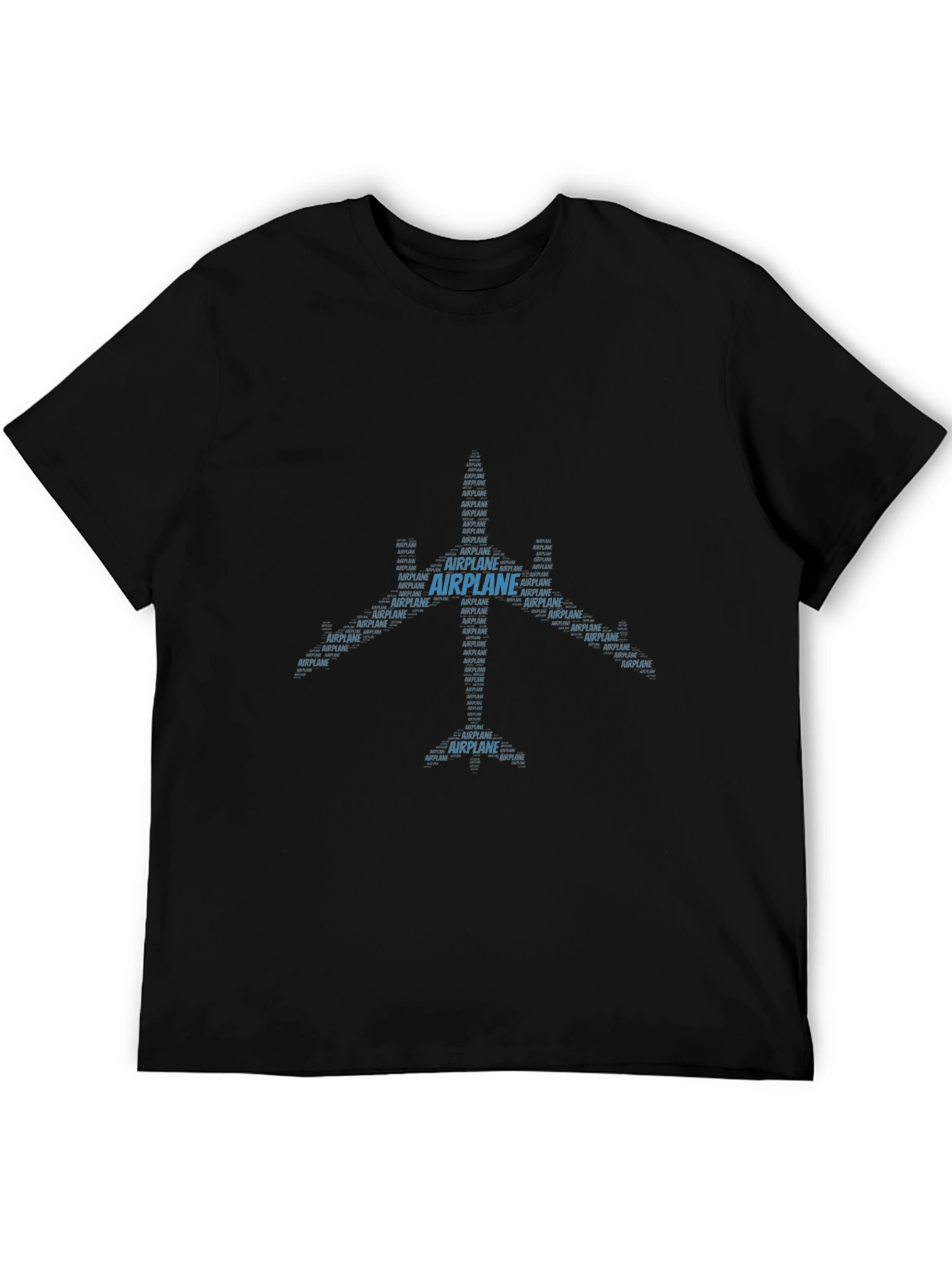 Airplane Word Art Black T-Shirt
