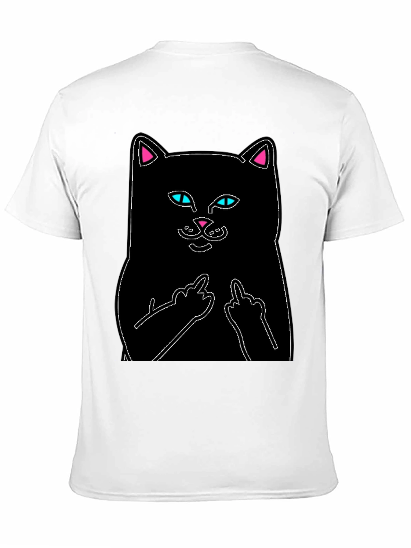 Black Cat T-Shirt - Flip Off Graphic Tee