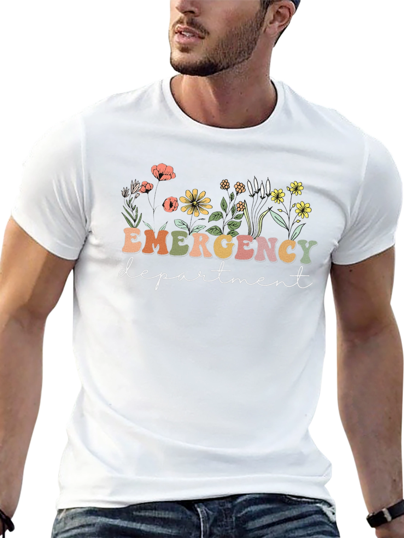 Emergency Department Floral Graphic Tee