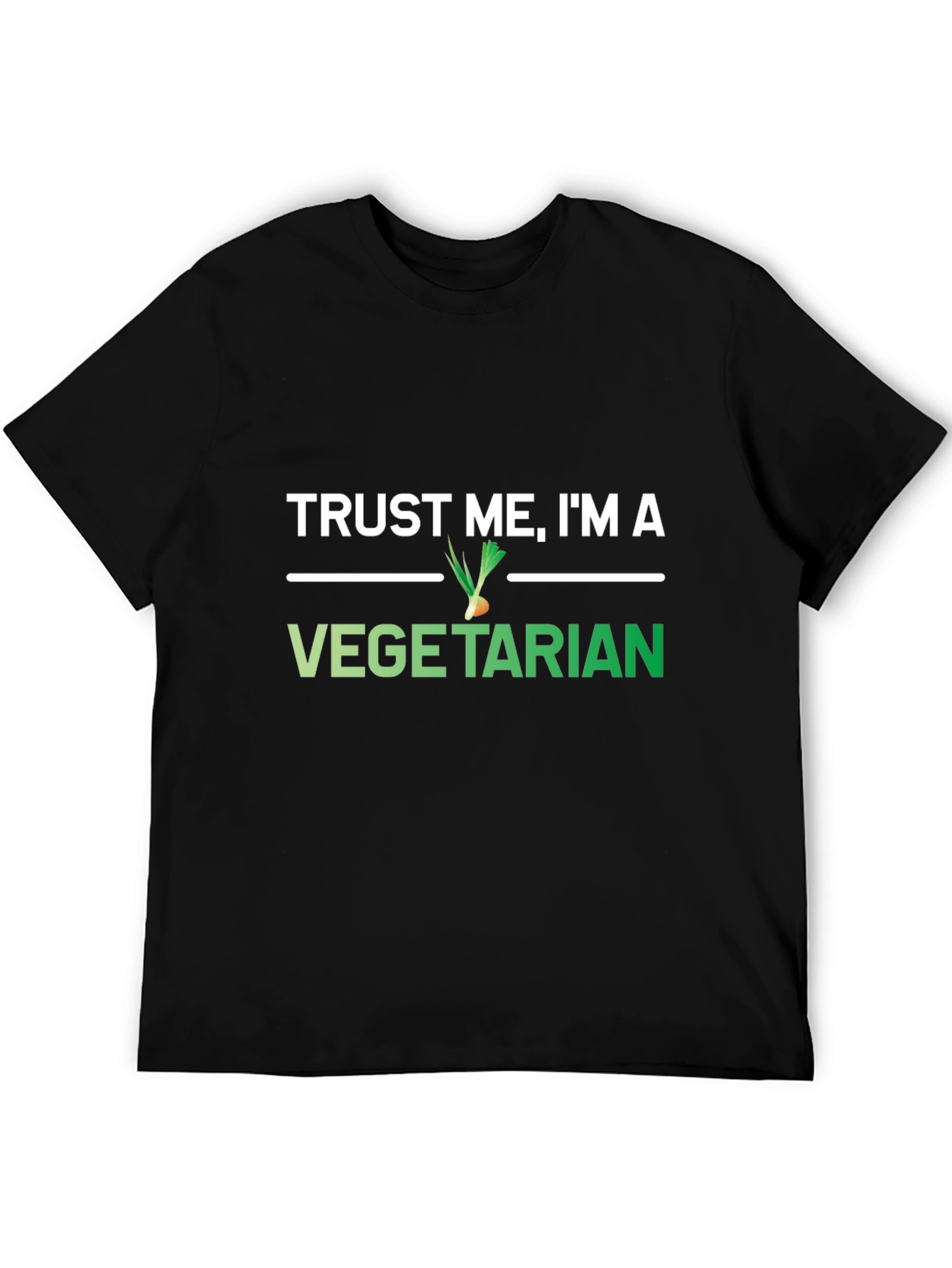 Trust Me Im A Vegetarian Black Graphic T-Shirt