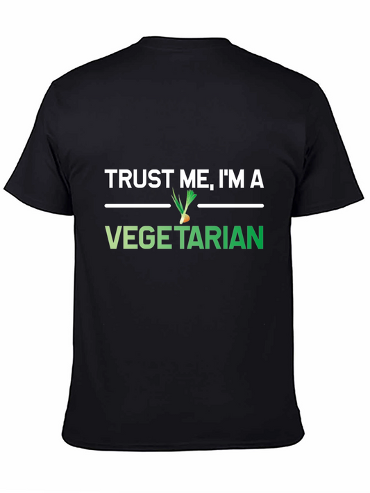 Trust Me Im A Vegetarian Black Graphic T-Shirt