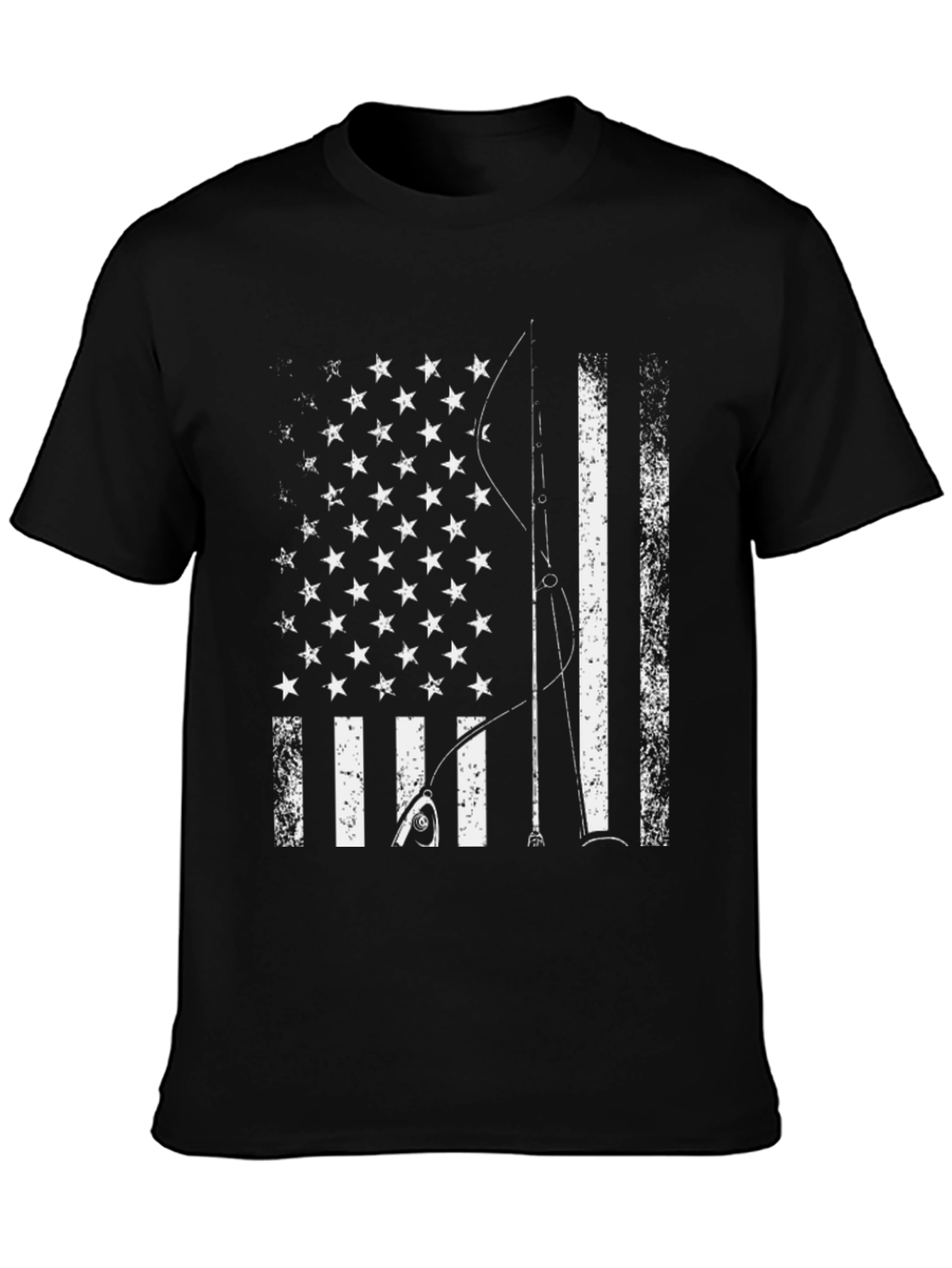 American Flag Fishing Rod T-Shirt