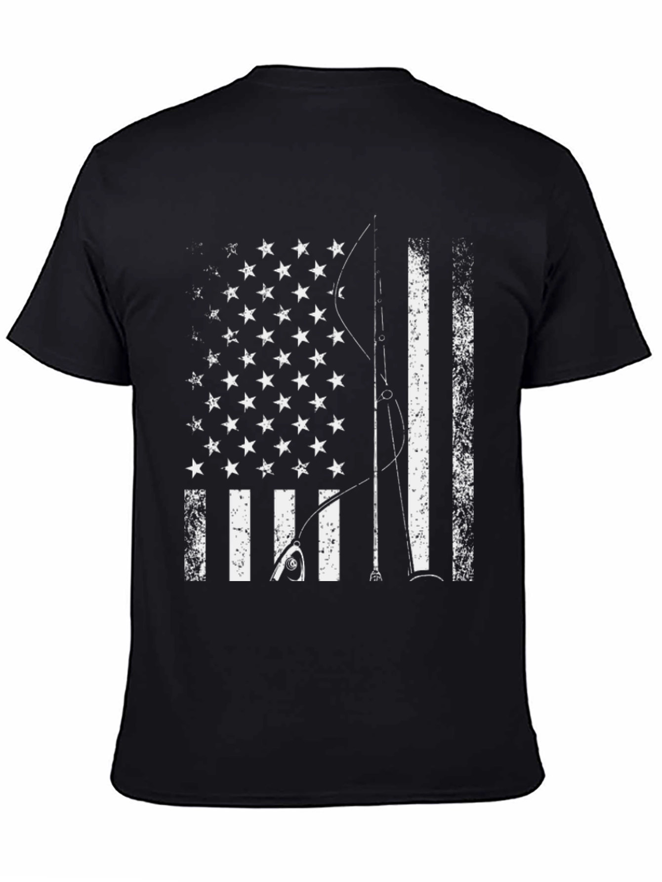 American Flag Fishing Rod T-Shirt