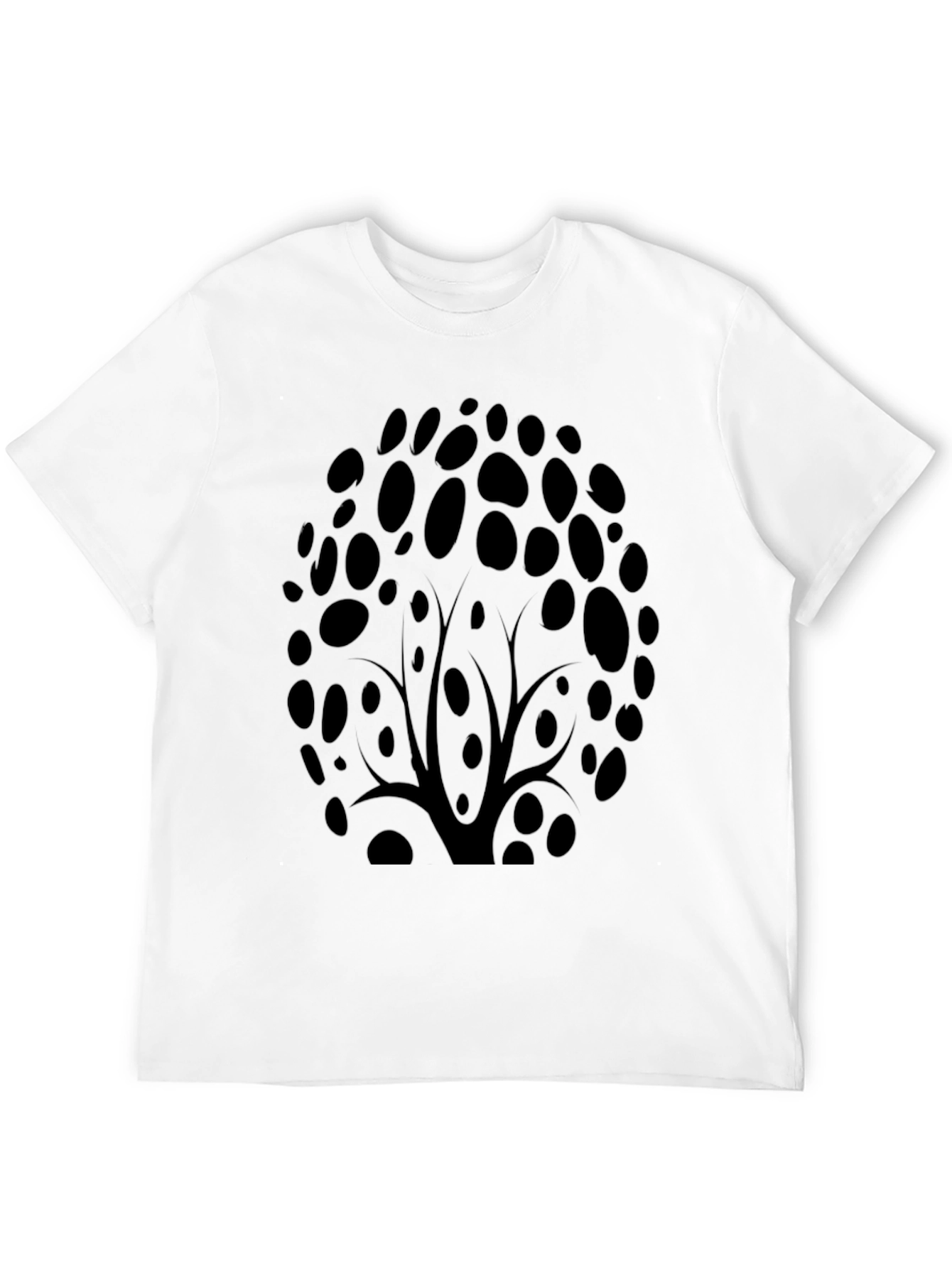 Abstract Tree Design Black T-Shirt