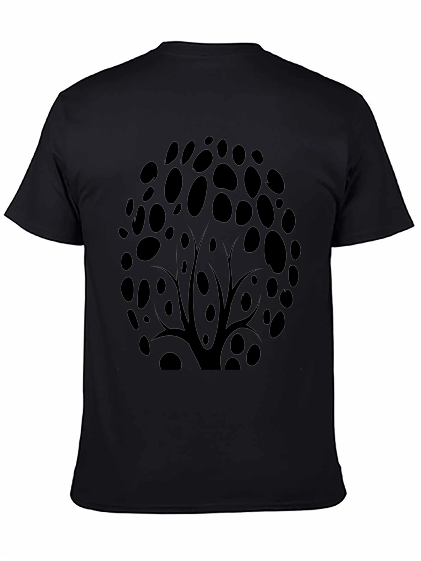 Abstract Tree Design Black T-Shirt