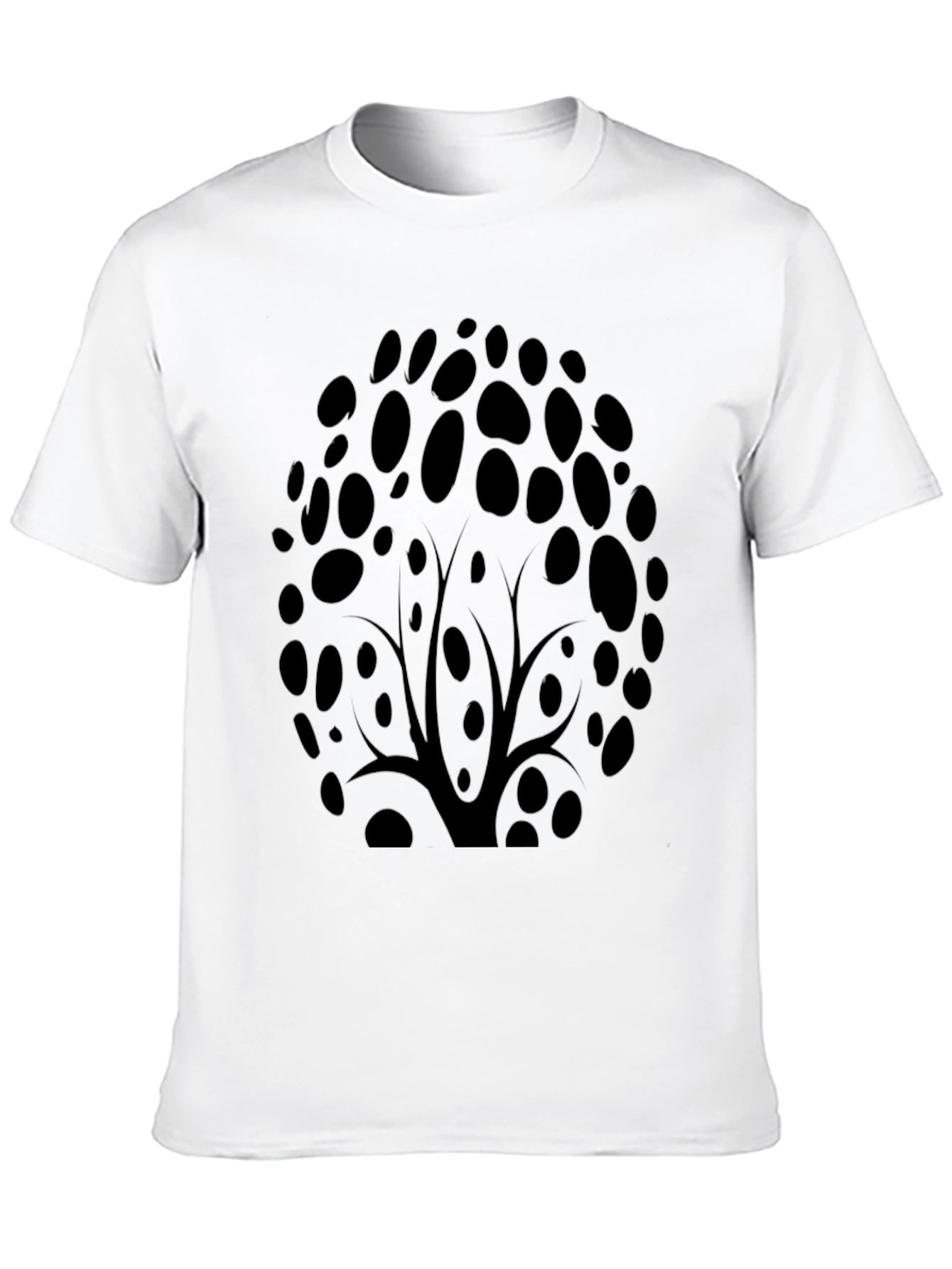 Abstract Tree Design Black T-Shirt