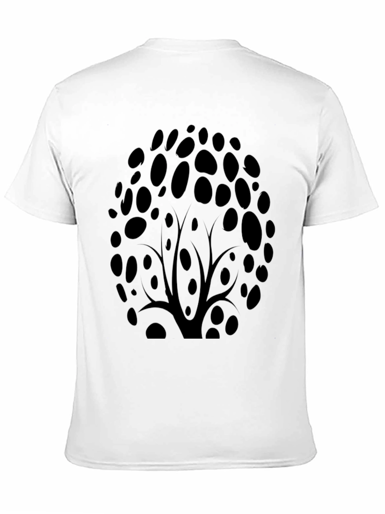 Abstract Tree Design Black T-Shirt