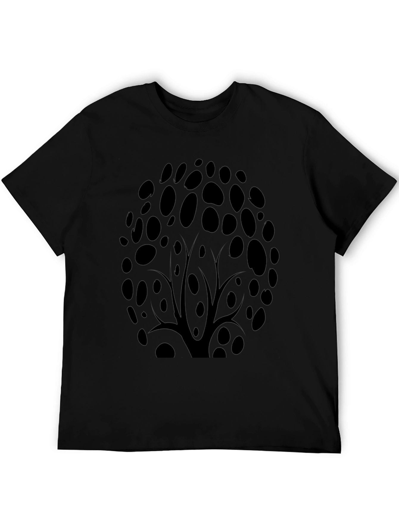 Abstract Tree Design Black T-Shirt