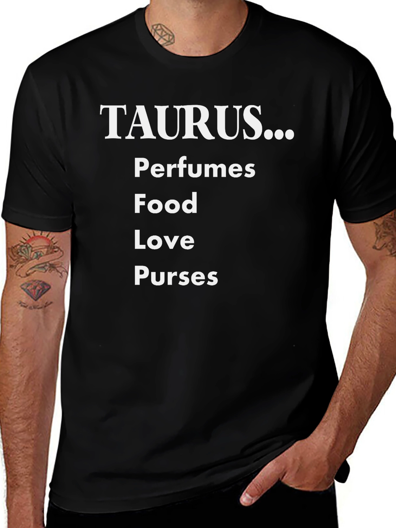 Taurus Zodiac Sign Black Graphic T-Shirt