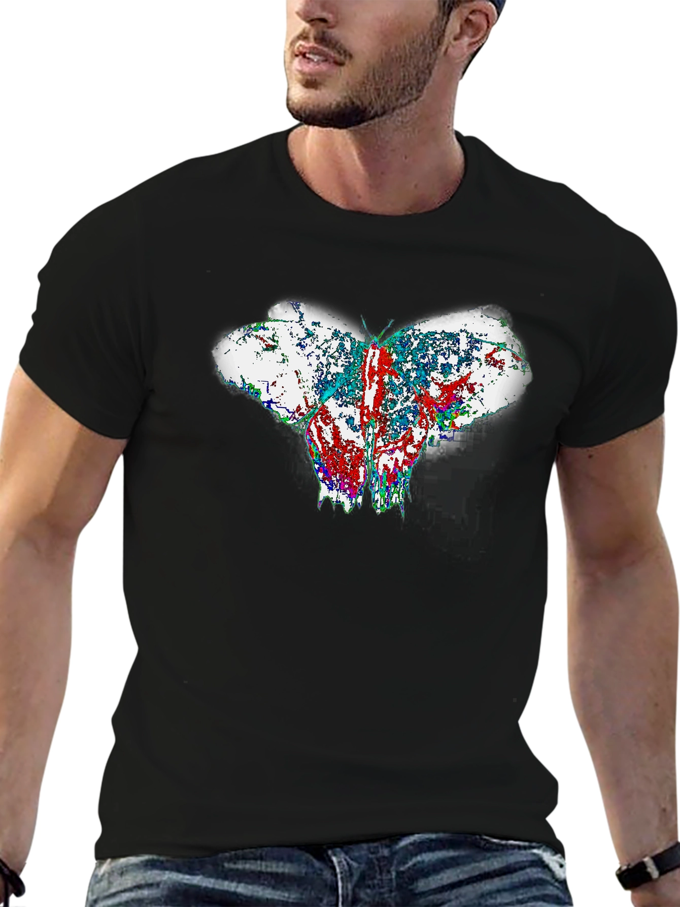 Butterfly Graphic Tee - Unique Distressed Print