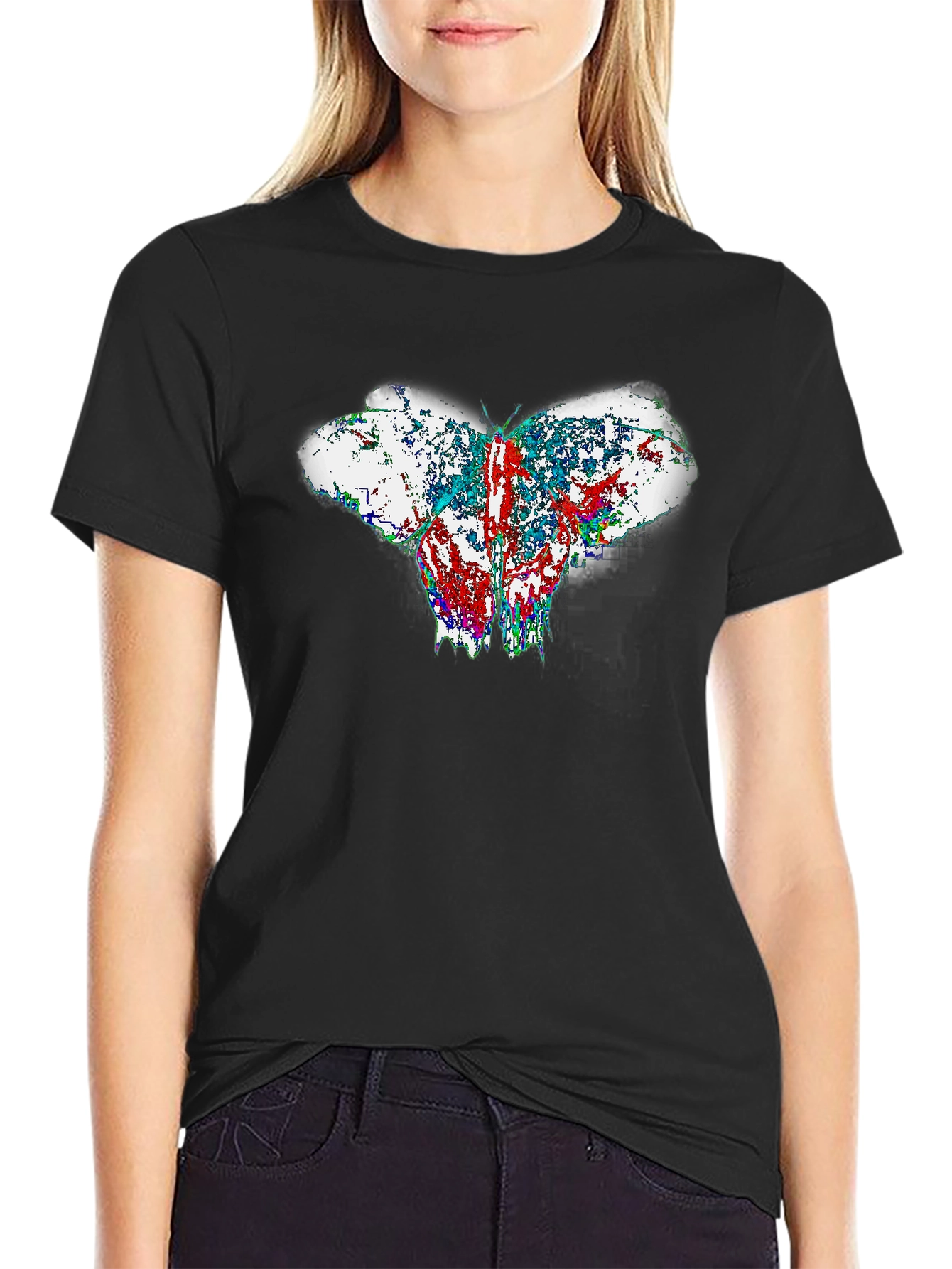 Butterfly Graphic Tee - Unique Distressed Print