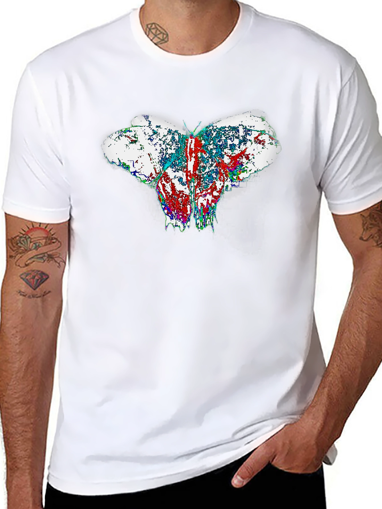 Butterfly Graphic Tee - Unique Distressed Print
