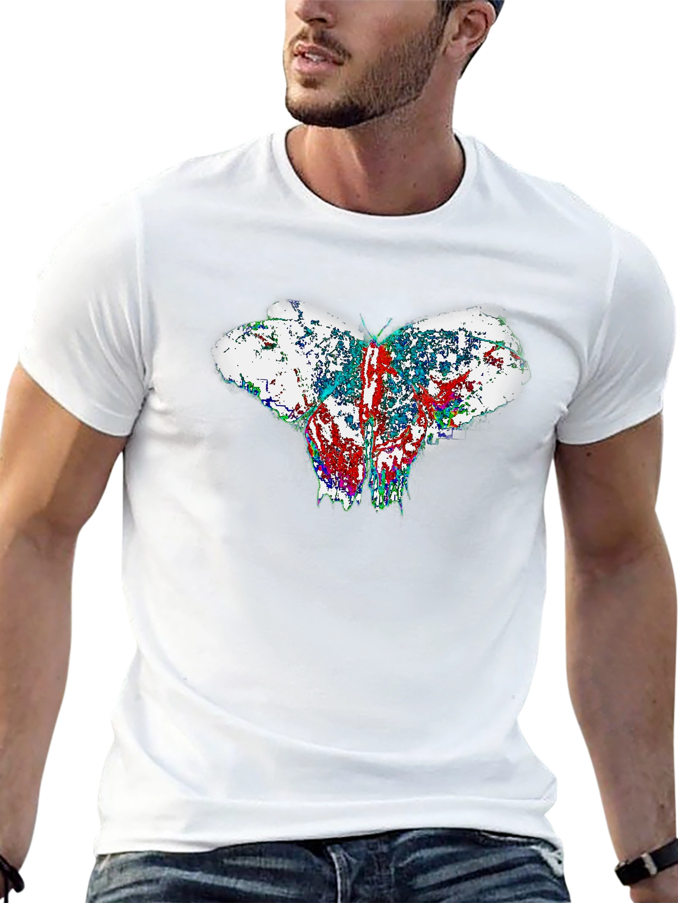 Butterfly Graphic Tee - Unique Distressed Print
