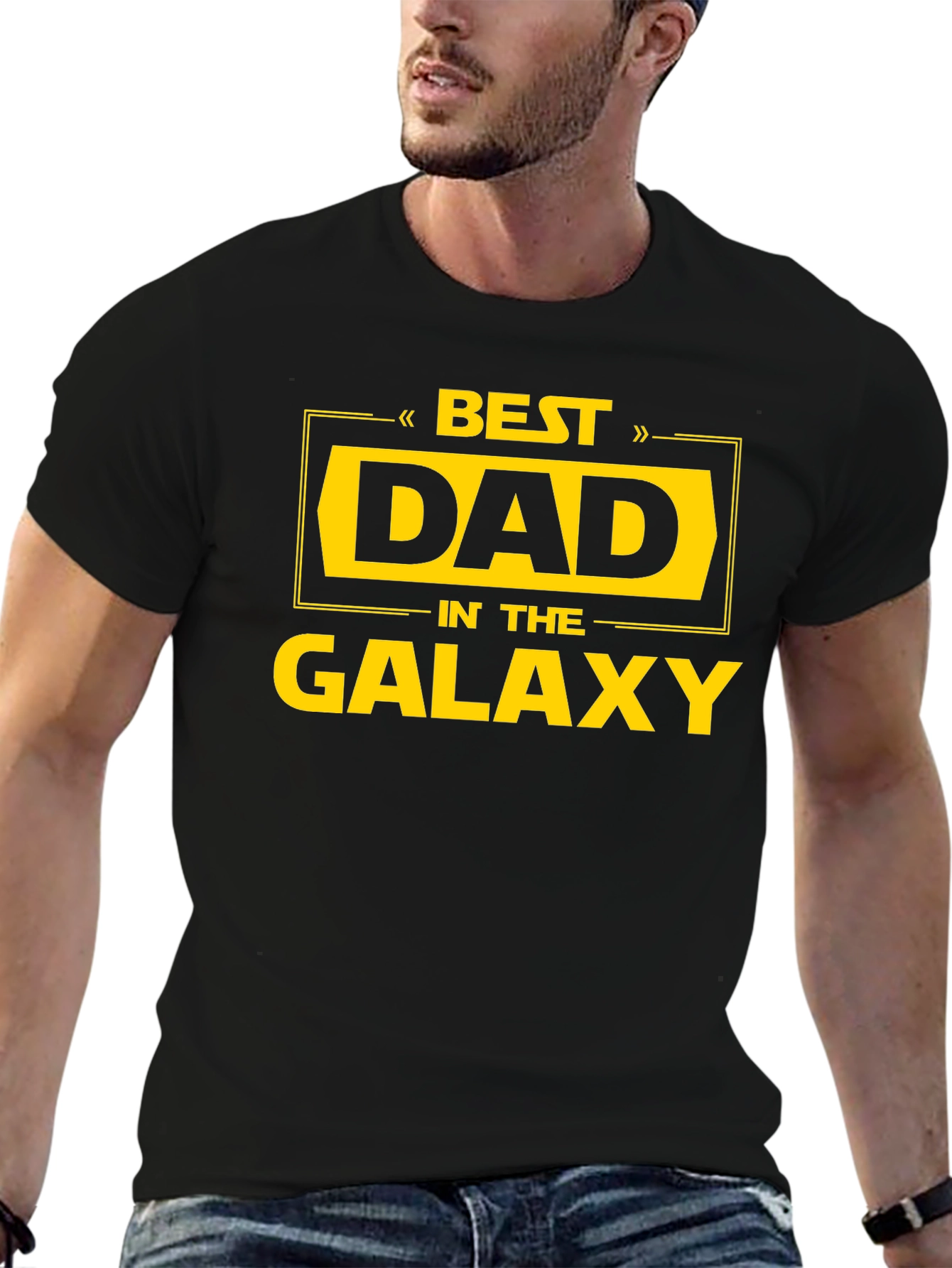 Best Dad in the Galaxy Black T-Shirt