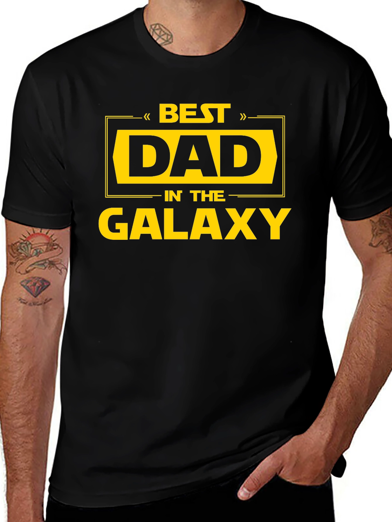 Best Dad in the Galaxy Black T-Shirt