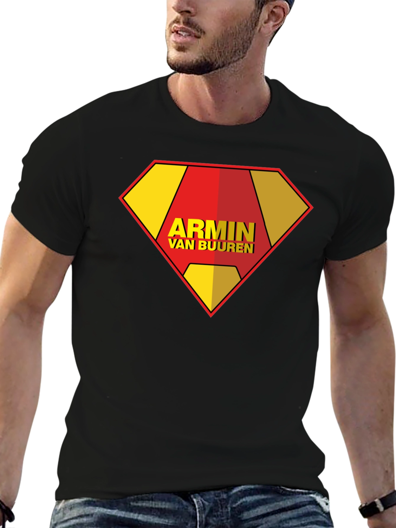 Armin Van Buuren Superman Style Black T-Shirt