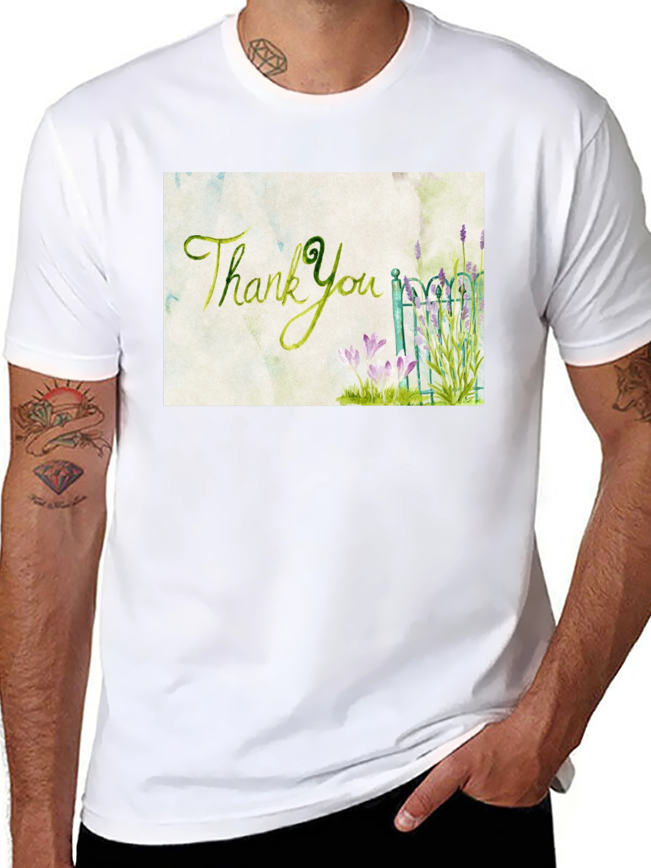 Thank You Garden T-Shirt - Artistic Graphic Tee