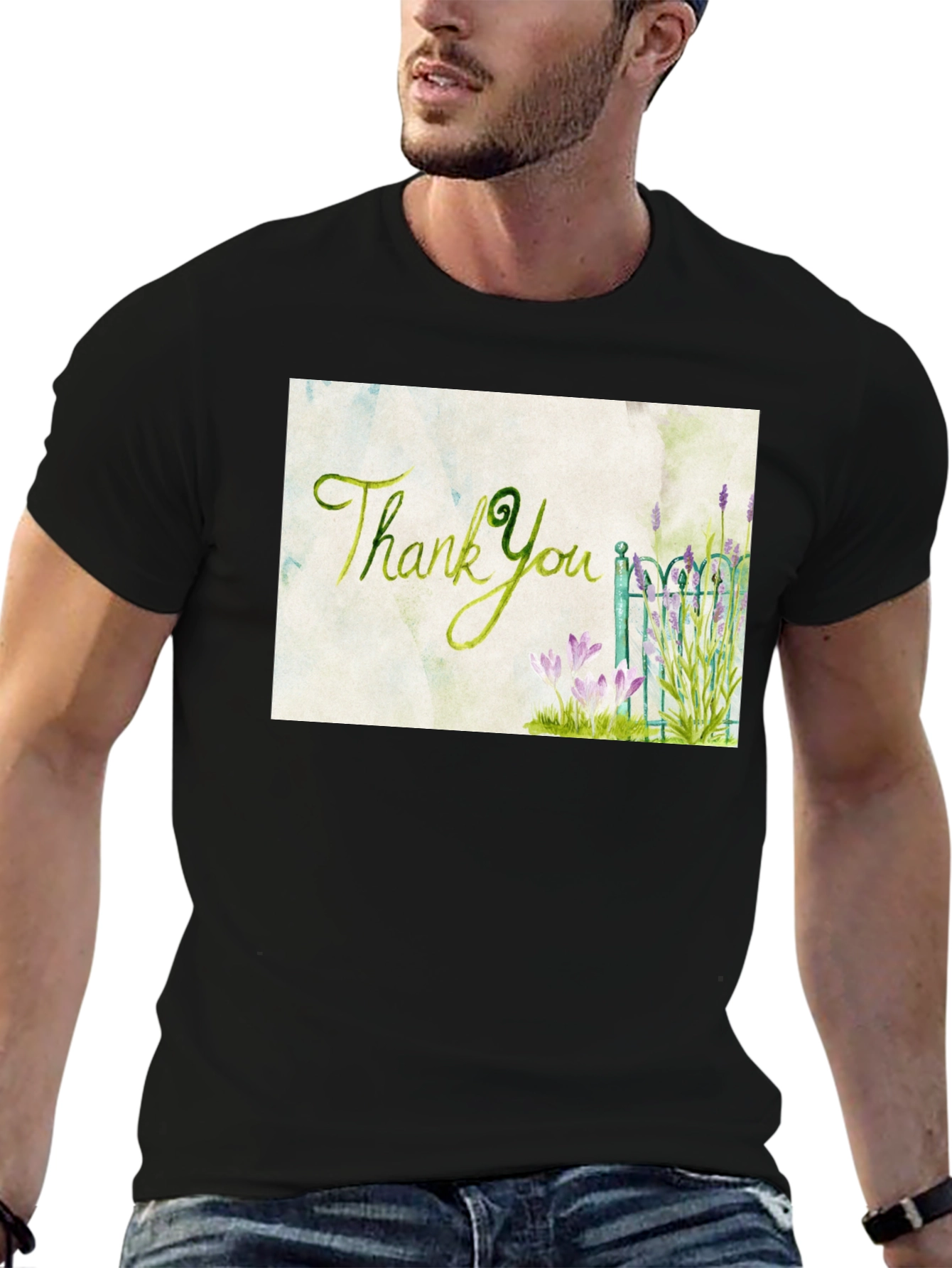 Thank You Garden T-Shirt - Artistic Graphic Tee