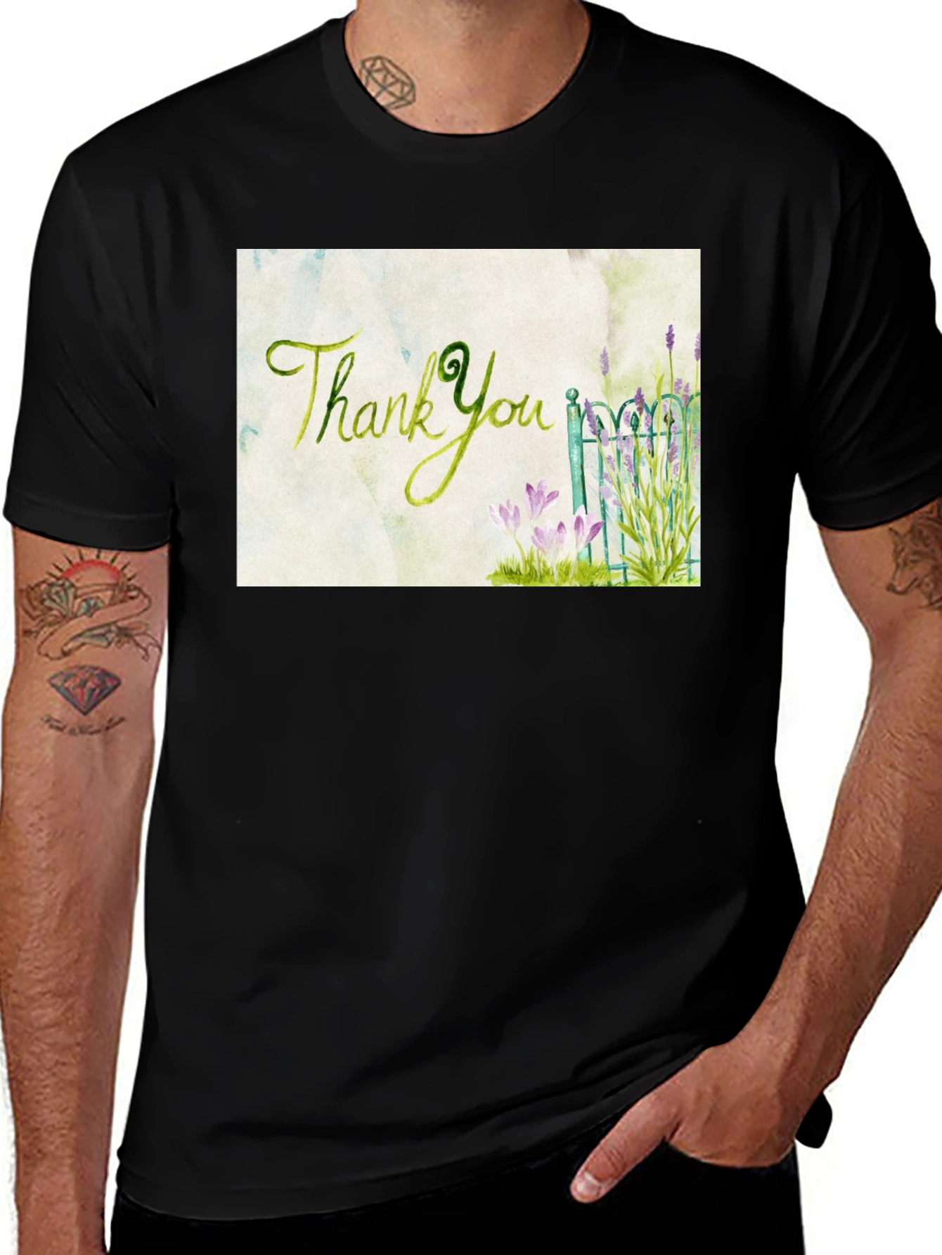 Thank You Garden T-Shirt - Artistic Graphic Tee
