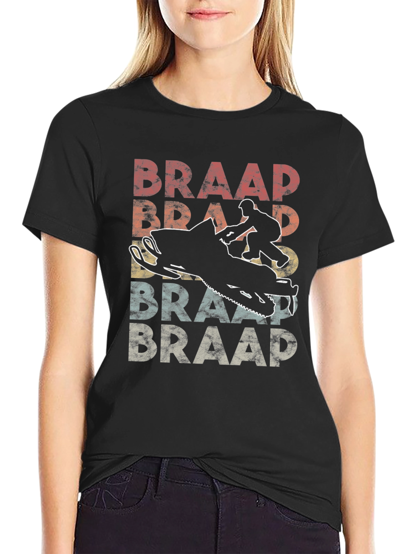 Braap Retro Snowmobile Graphic T-Shirt