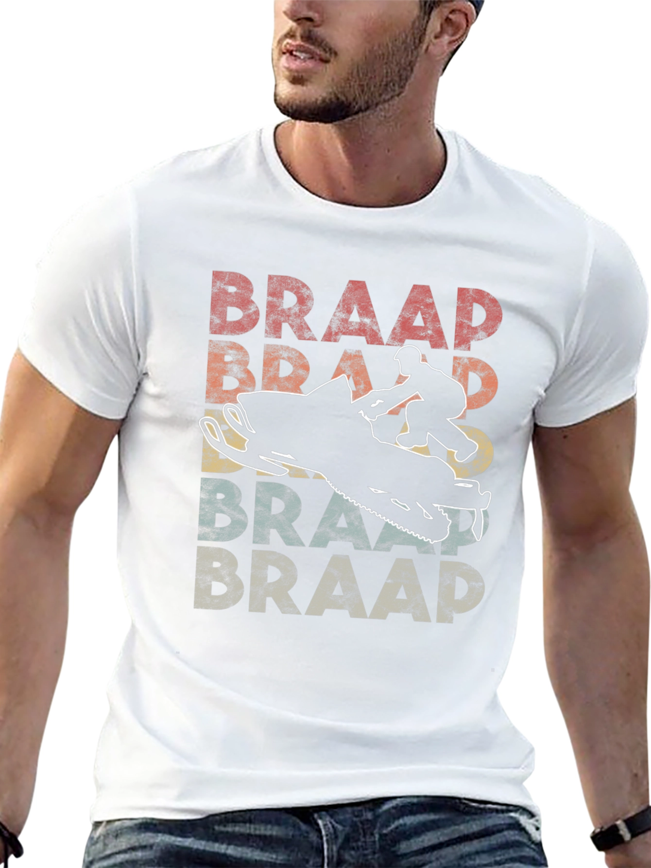 Braap Retro Snowmobile Graphic T-Shirt
