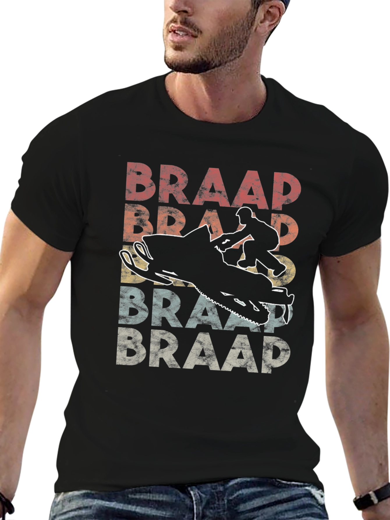 Braap Retro Snowmobile Graphic T-Shirt