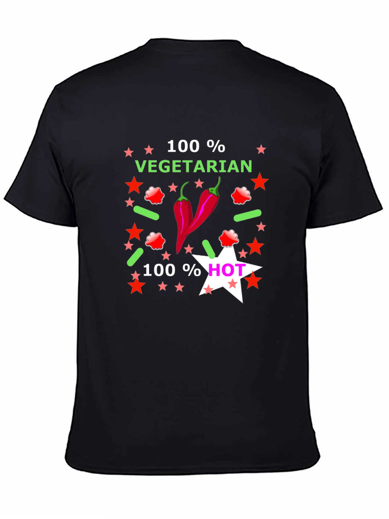 100% Vegetarian & Hot Graphic T-Shirt