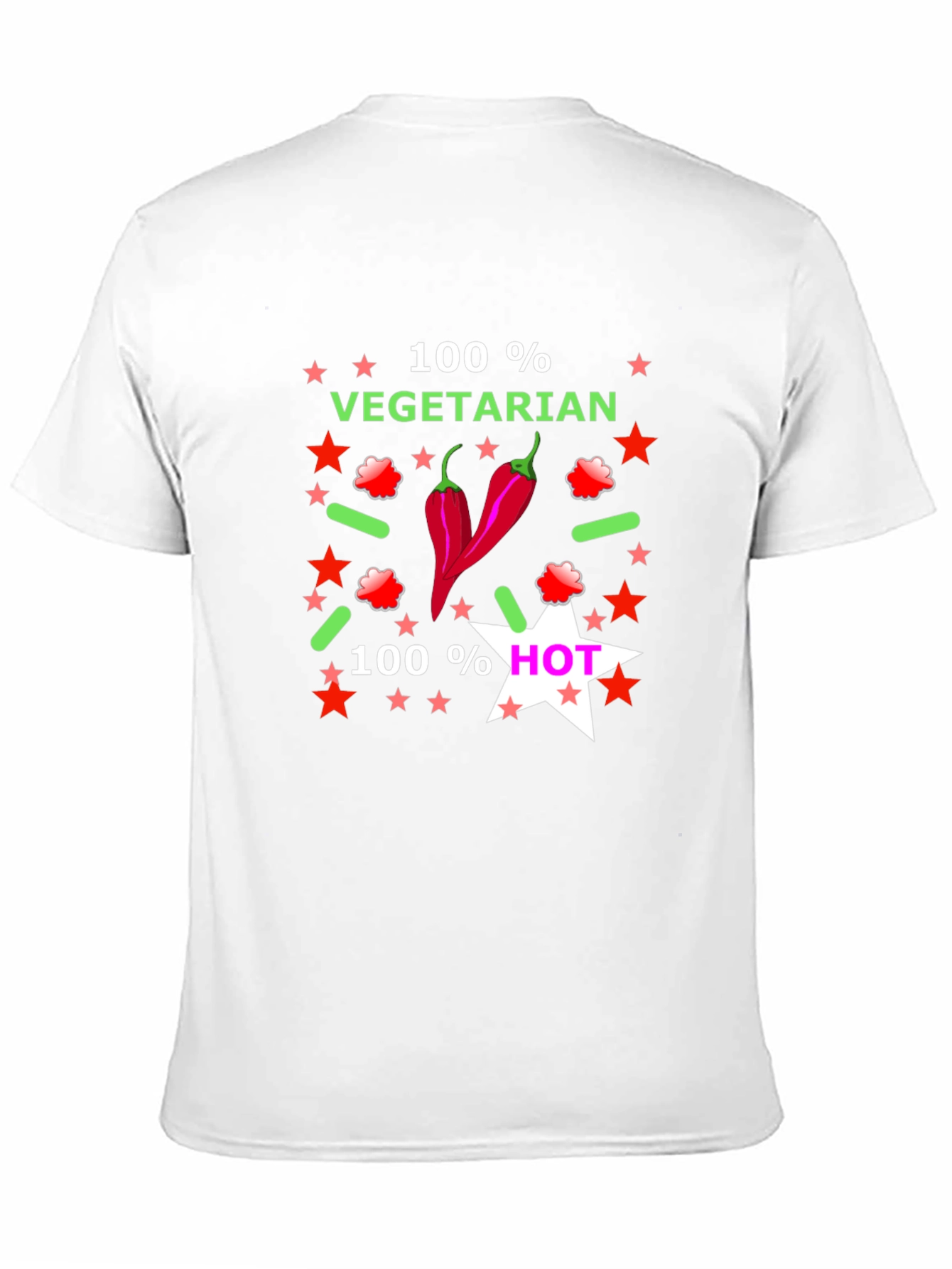 100% Vegetarian & Hot Graphic T-Shirt