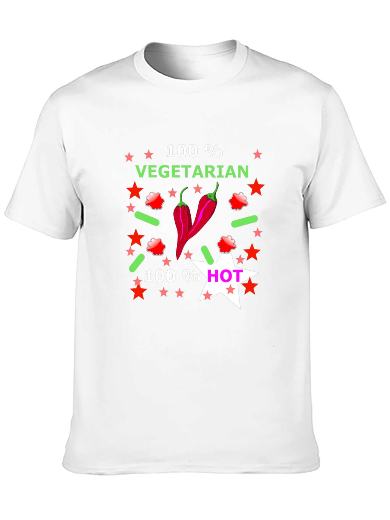 100% Vegetarian & Hot Graphic T-Shirt