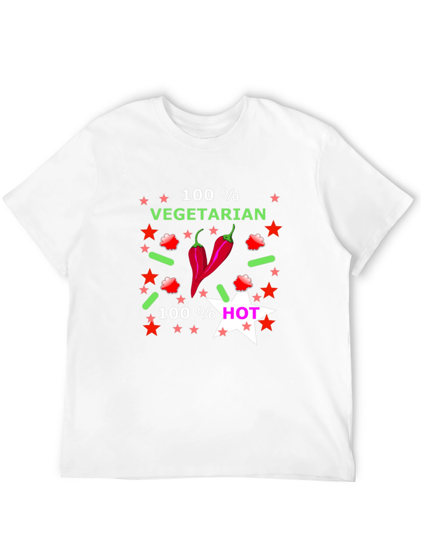 100% Vegetarian & Hot Graphic T-Shirt