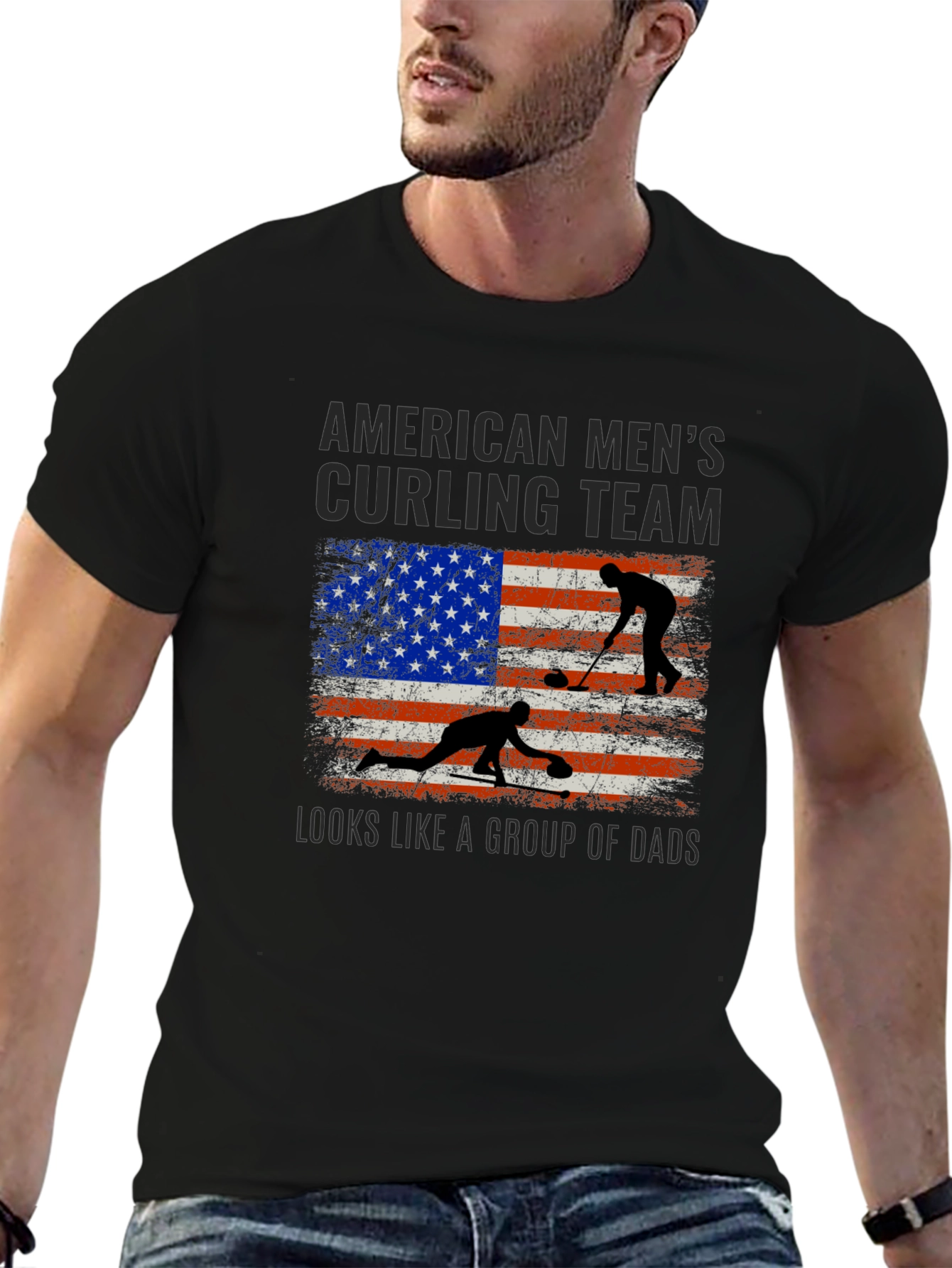 American Mens Curling Team T-Shirt