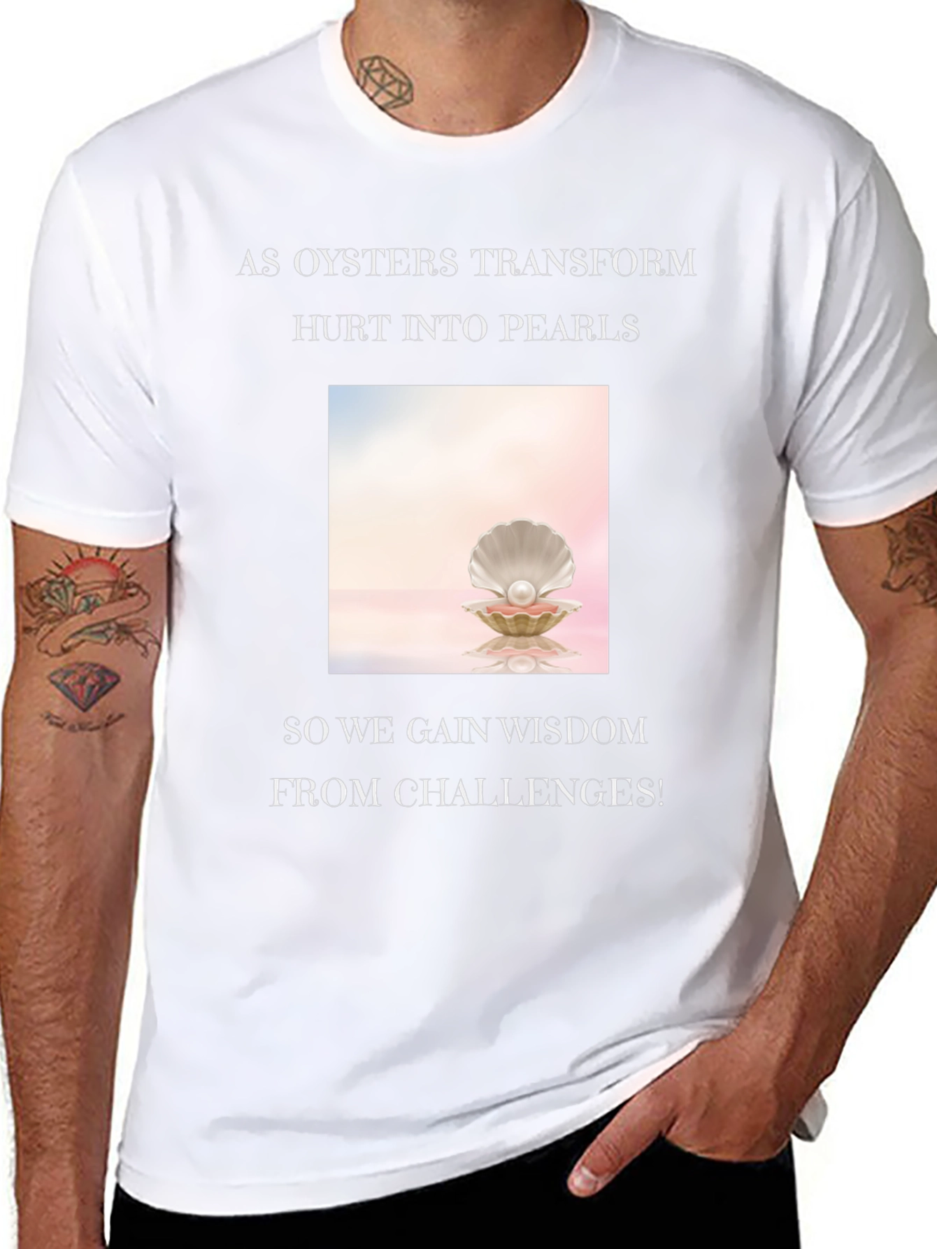 Wisdom Pearl T-Shirt - Inspirational Oyster Design