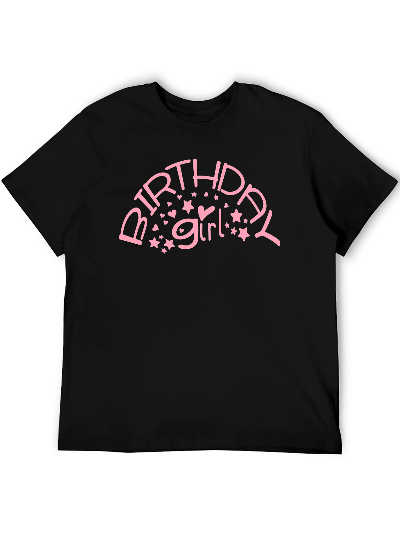 Birthday Girl Graphic Tee - Black Cotton T-Shirt