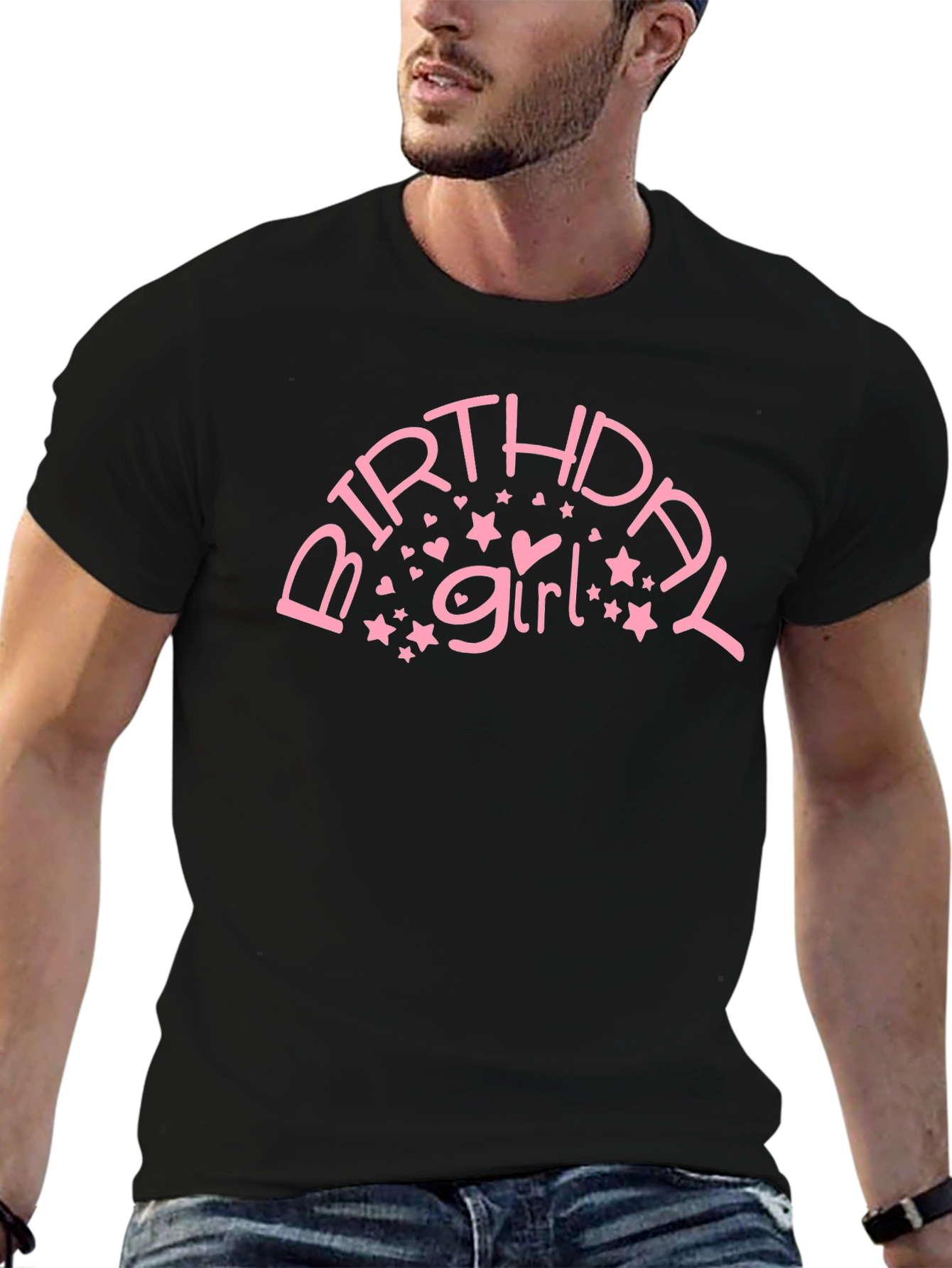 Birthday Girl Graphic Tee - Black Cotton T-Shirt
