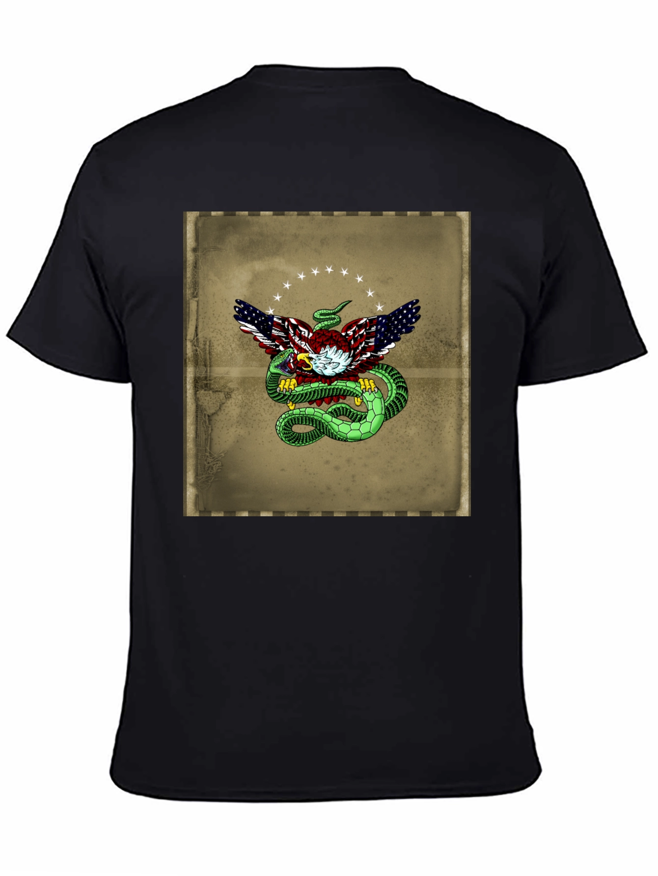 American Eagle & Snake Graphic T-Shirt - Black