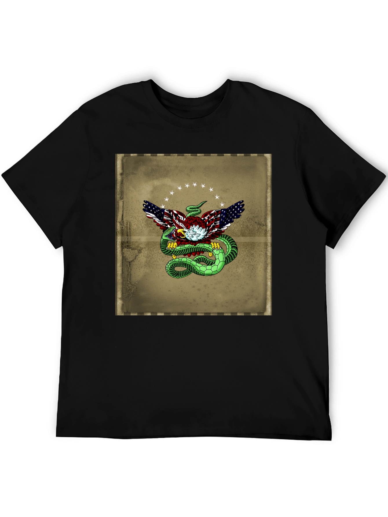 American Eagle & Snake Graphic T-Shirt - Black