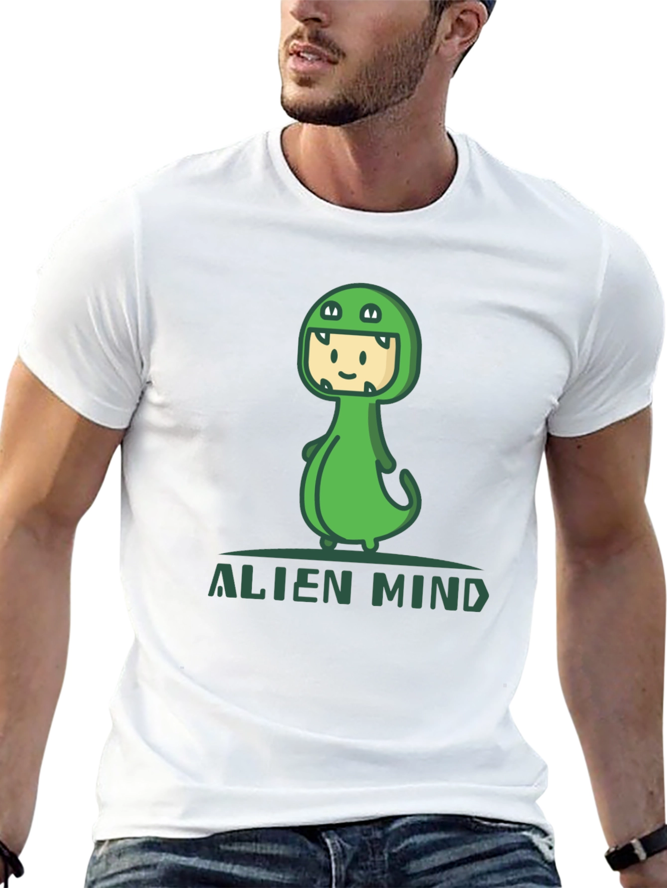Alien Mind Dino T-Shirt - Fun Graphic Tee