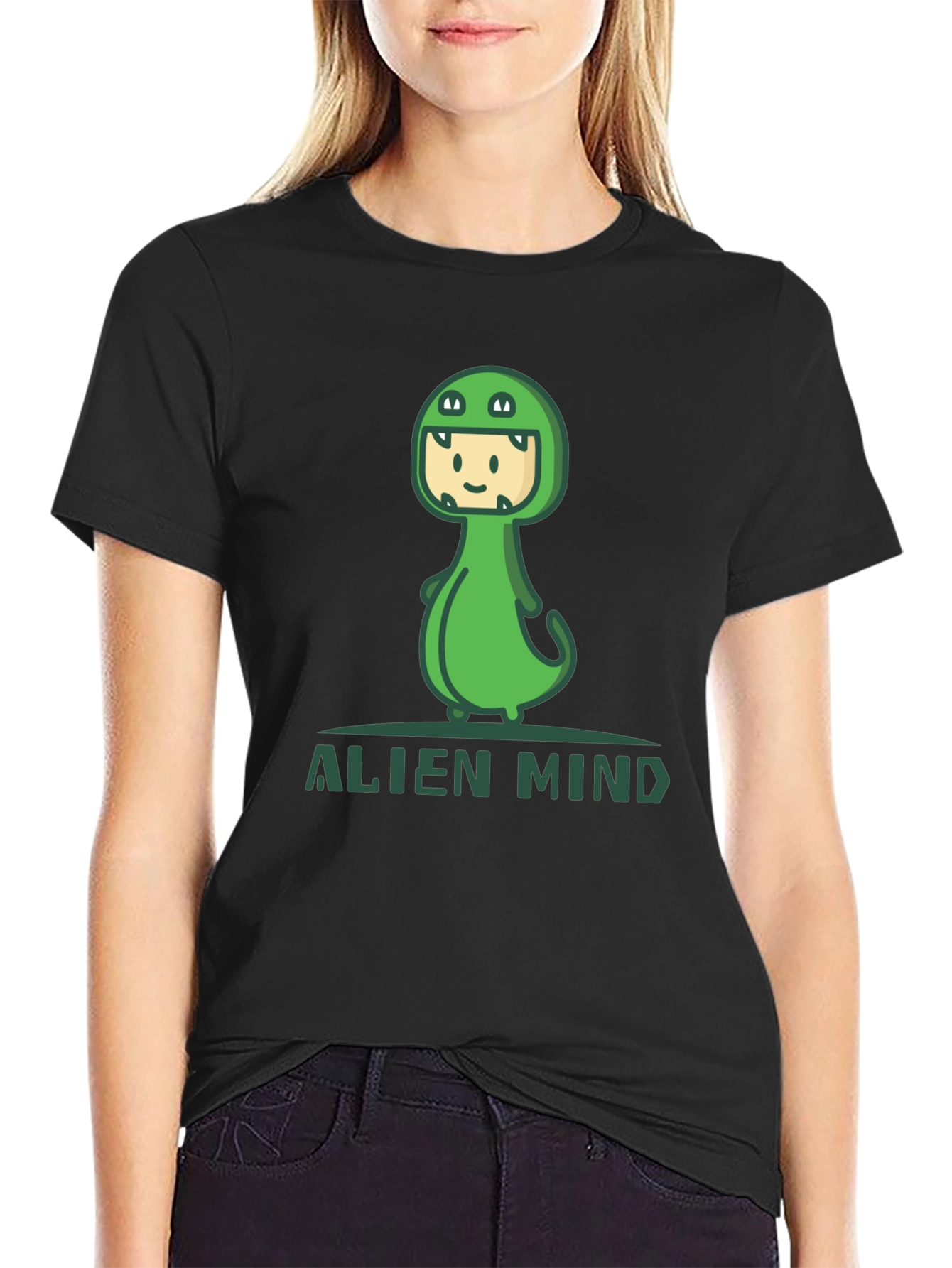 Alien Mind Dino T-Shirt - Fun Graphic Tee