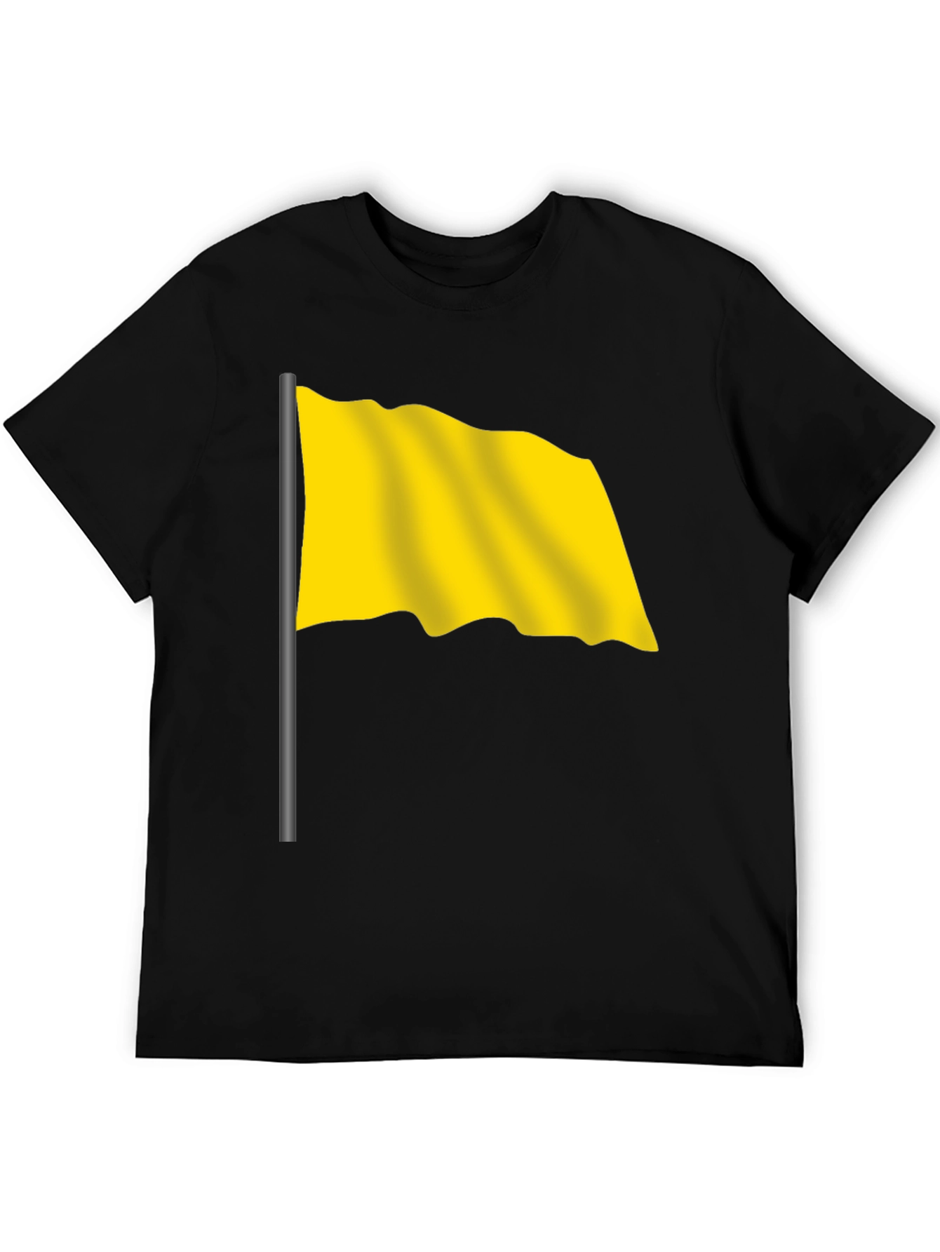 Yellow Flag Graphic Black T-Shirt - Stylish & Unique