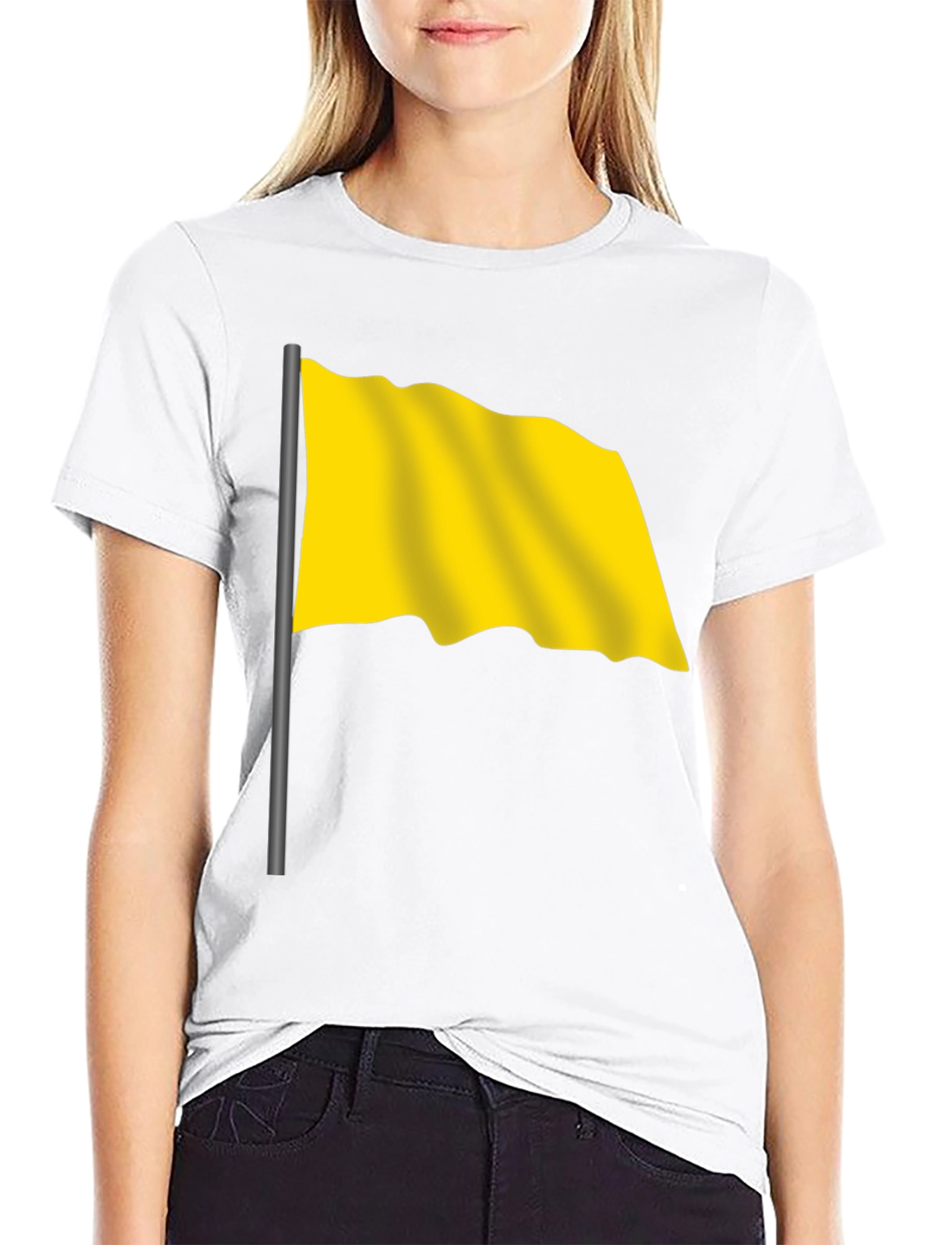 Yellow Flag Graphic Black T-Shirt - Stylish & Unique