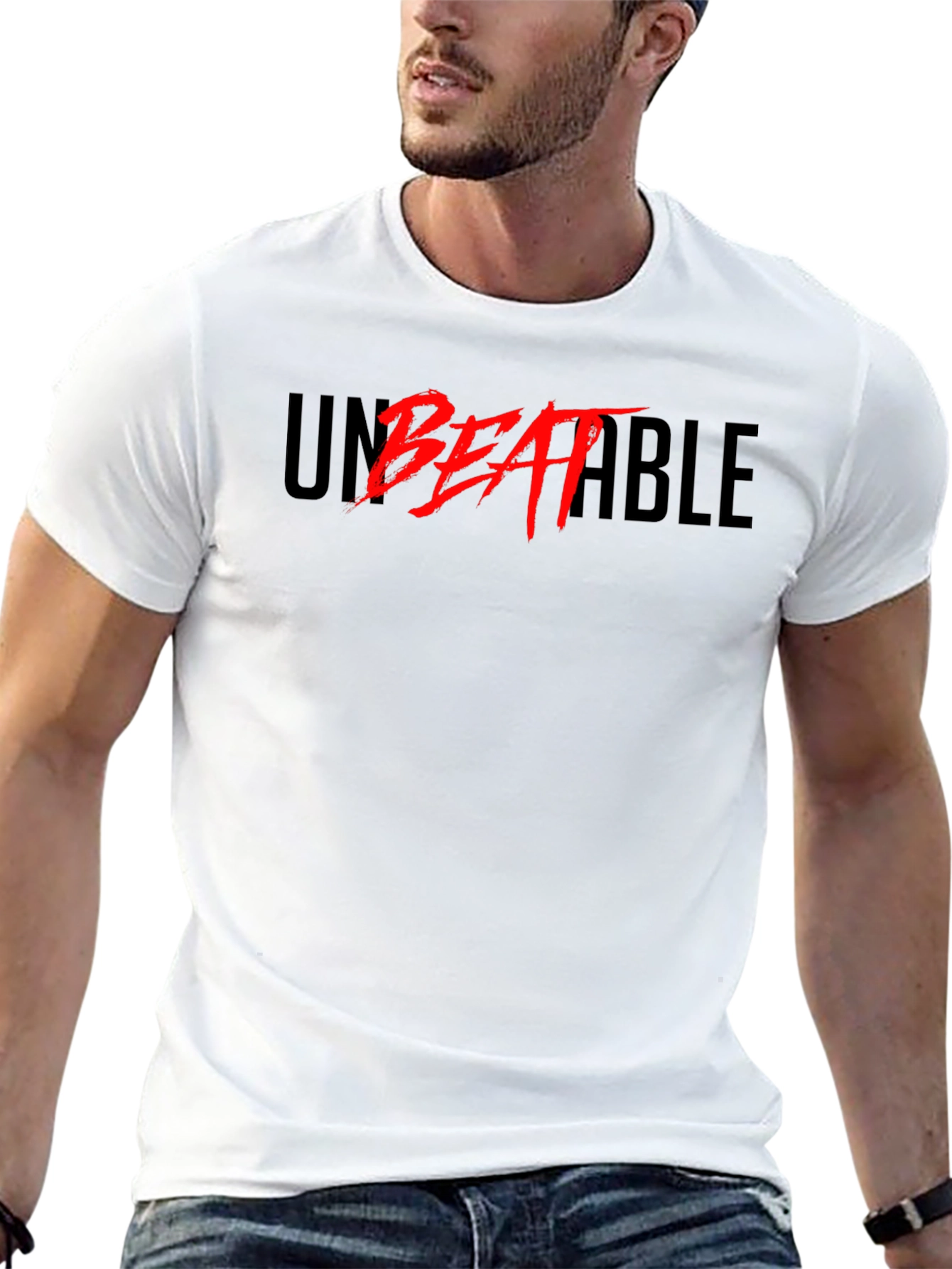 Unbeatable Graphic Print T-Shirt - Bold Statement Tee