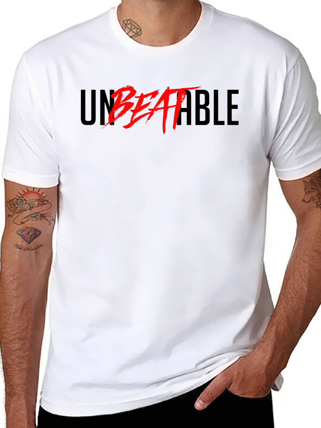 Unbeatable Graphic Print T-Shirt - Bold Statement Tee