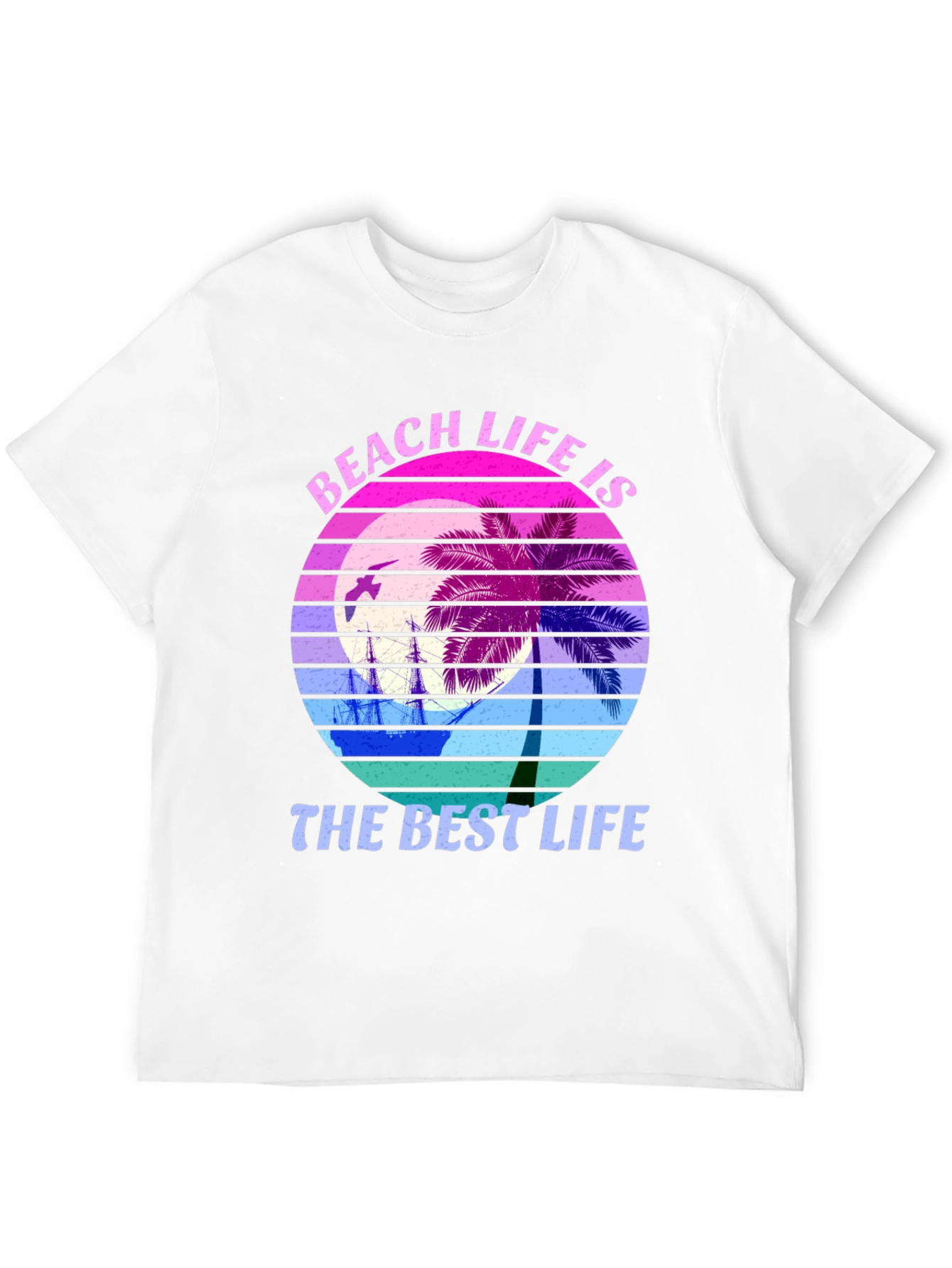 Beach Life T-Shirt Palm Tree Sunset Graphic Tee