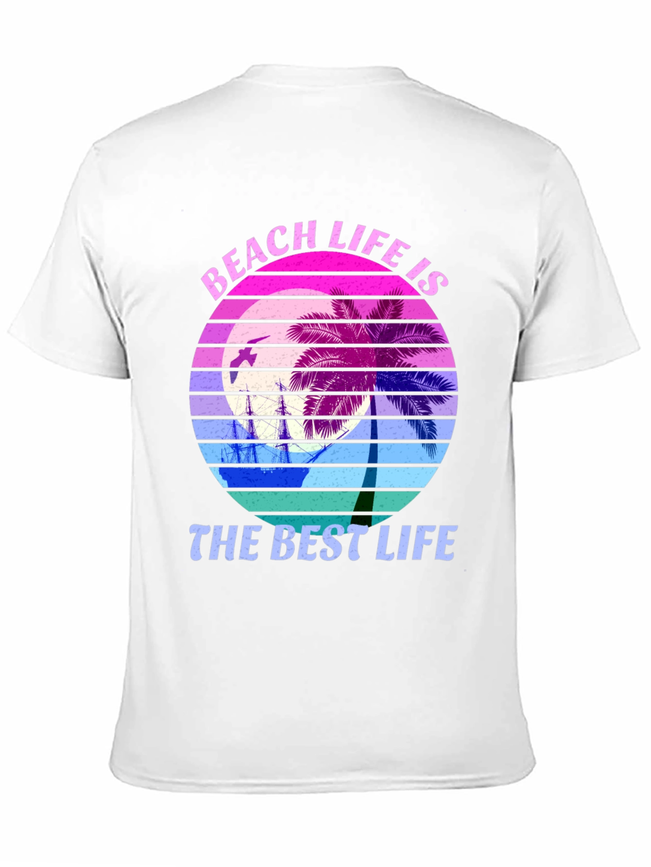 Beach Life T-Shirt Palm Tree Sunset Graphic Tee