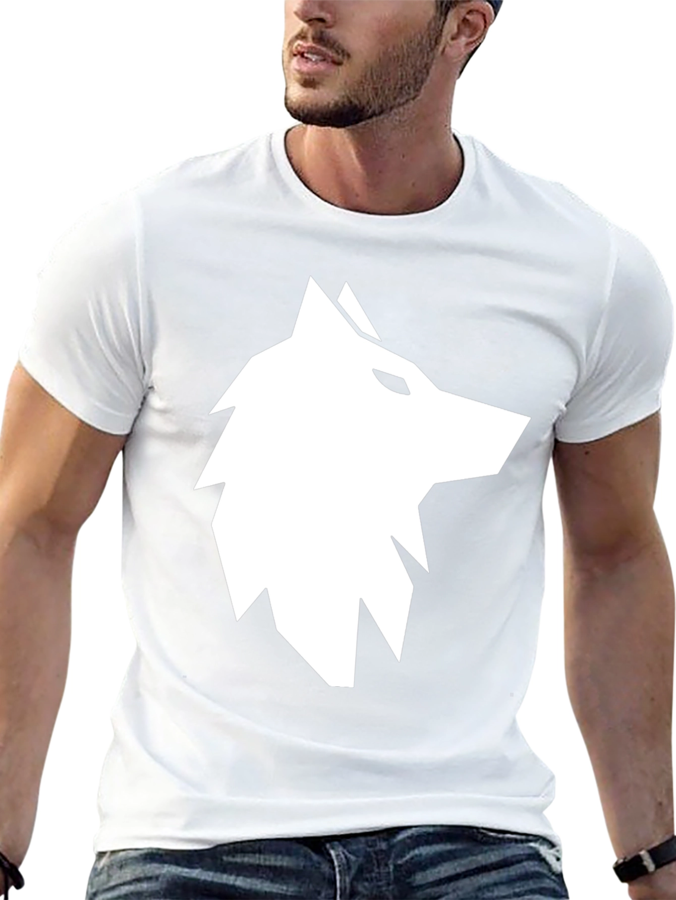 Wolf Graphic Print Black T-Shirt